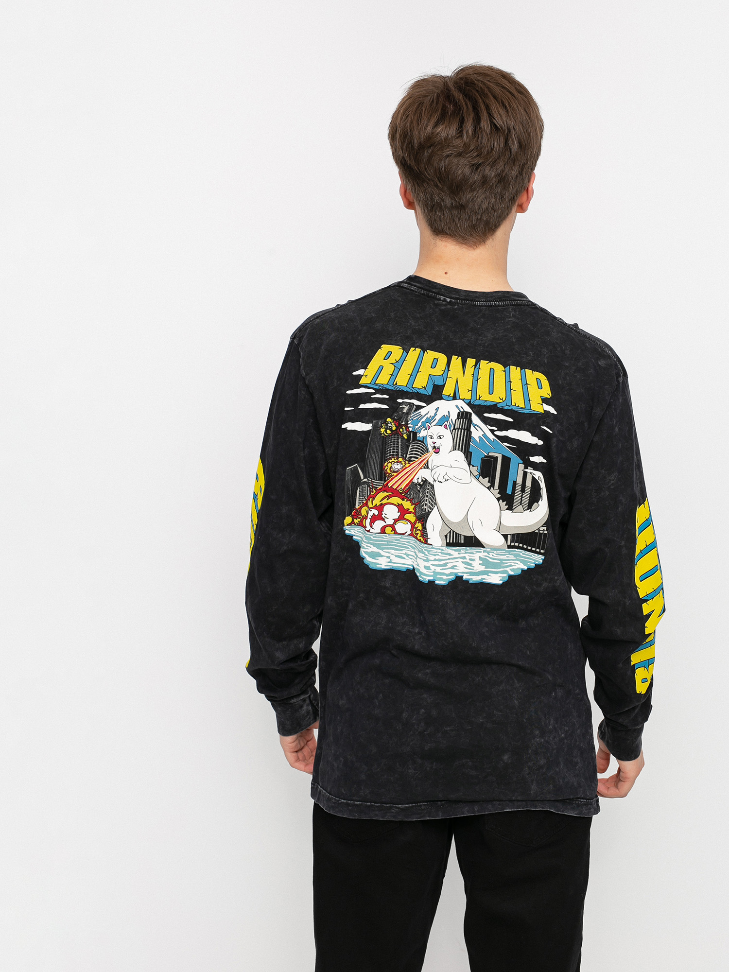 Longsleeve RipNDip Nermzilla (black mineral wash)