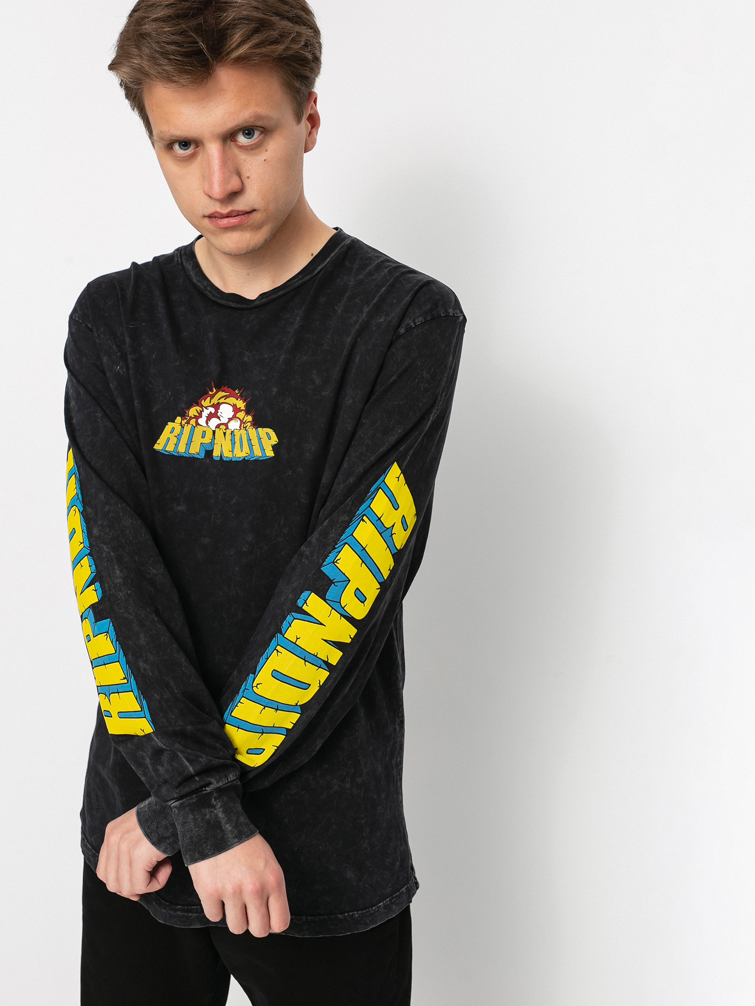 Longsleeve RipNDip Nermzilla (black mineral wash)