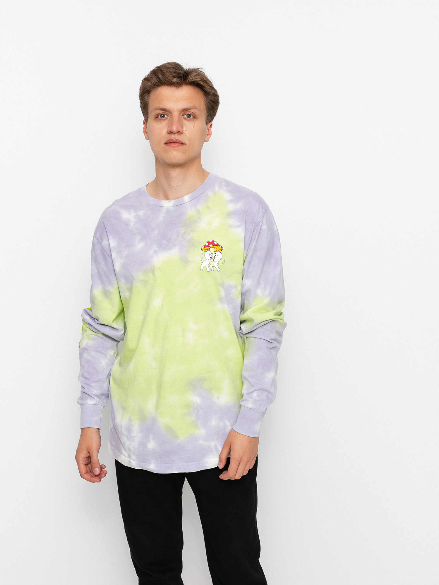 Longsleeve RipNDip Sharing is Caring (neon & lavender tie dye)