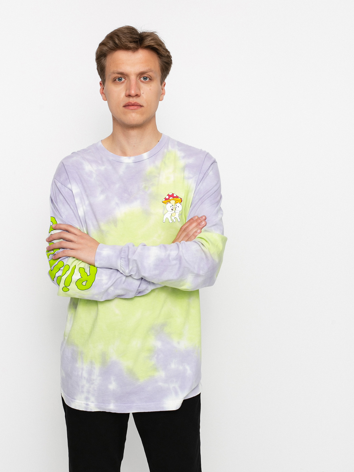 Longsleeve RipNDip Sharing is Caring (neon & lavender tie dye)