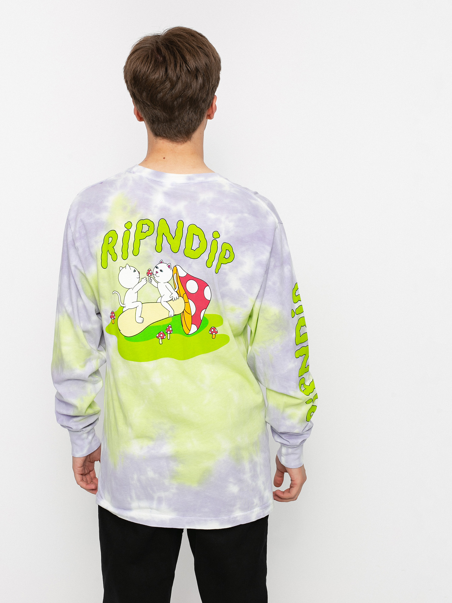 Longsleeve RipNDip Sharing is Caring (neon & lavender tie dye)