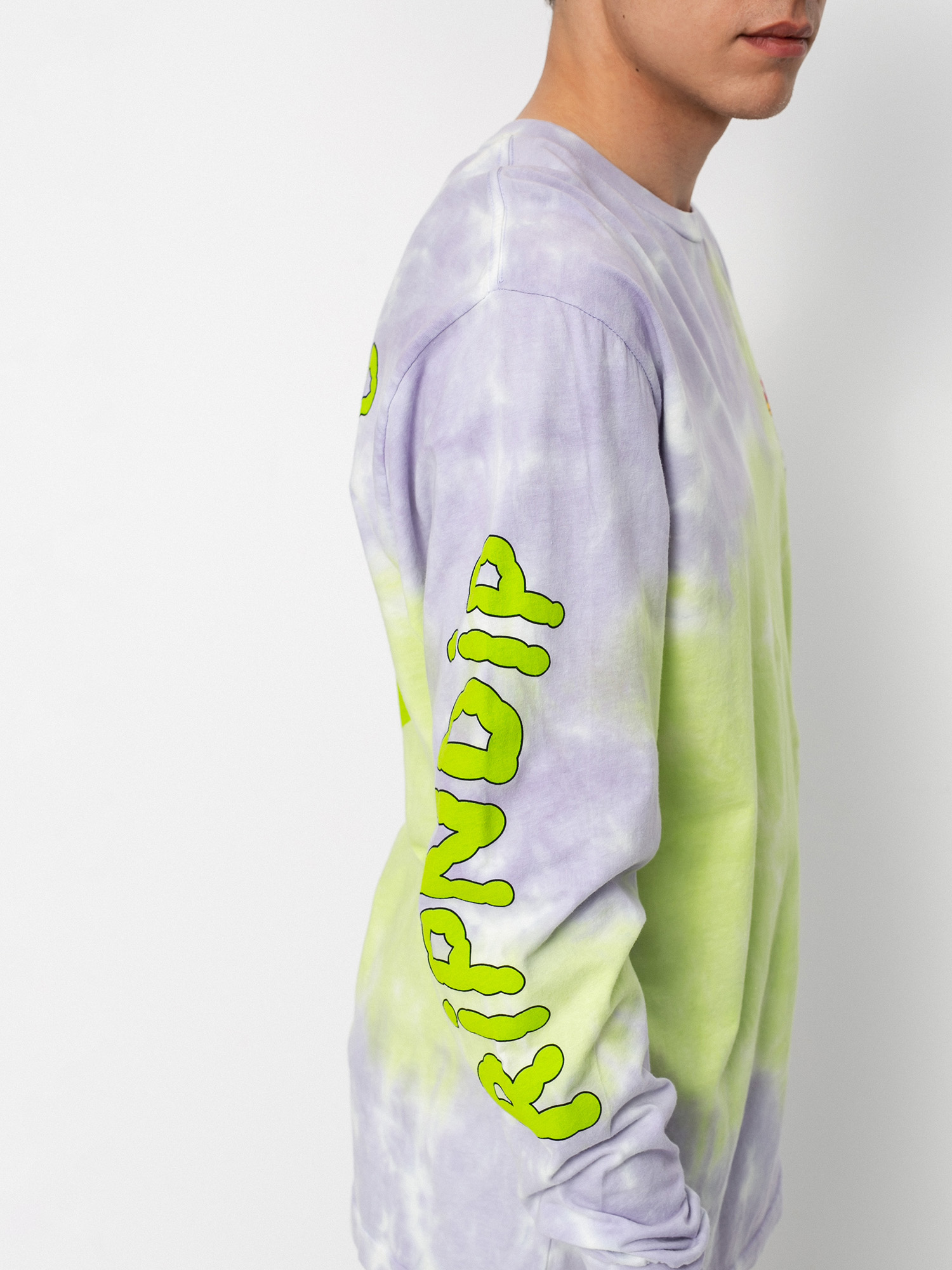 Longsleeve RipNDip Sharing is Caring (neon & lavender tie dye)