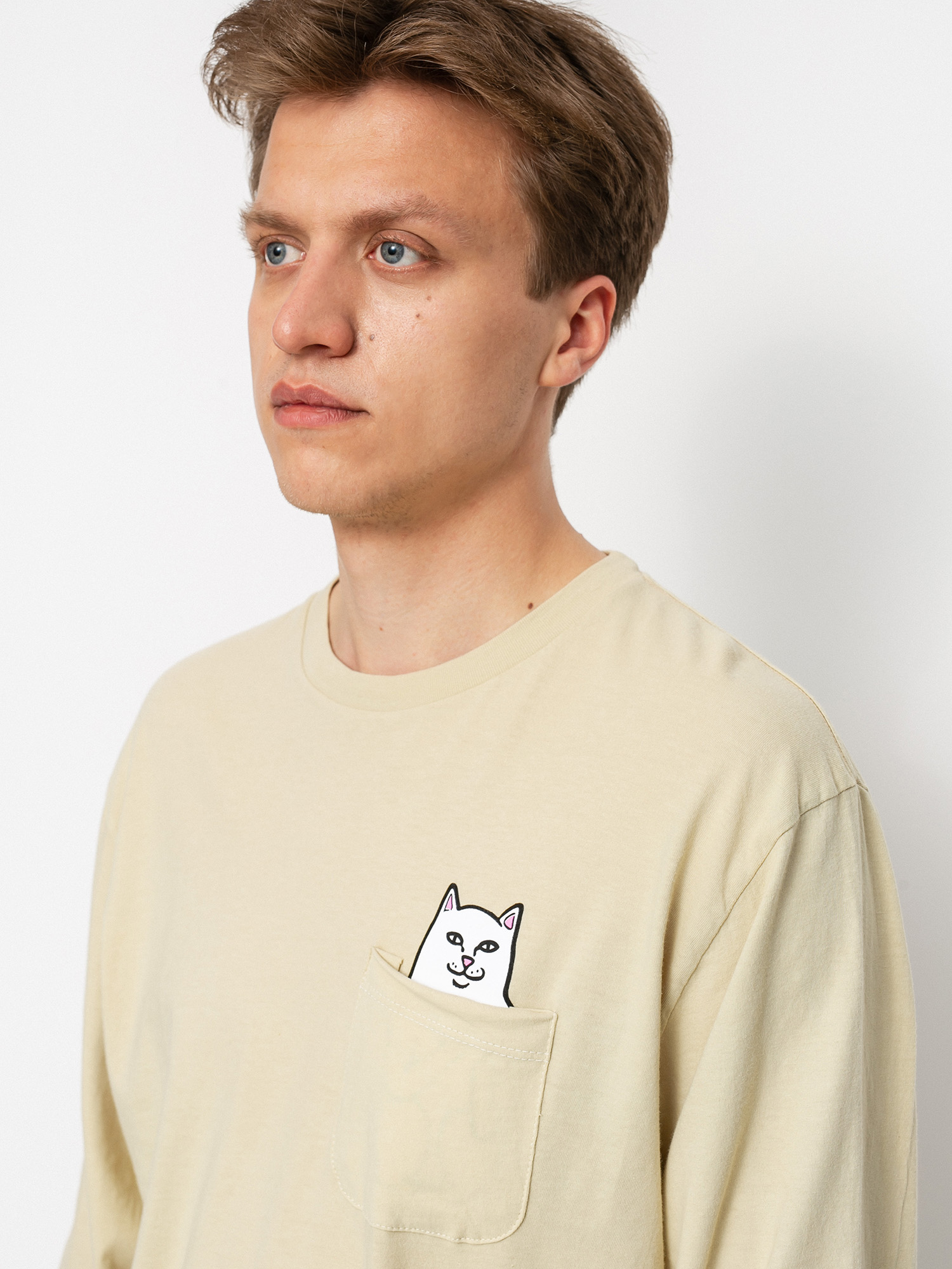 Longsleeve RipNDip Lord Nermal Pocket (tan)