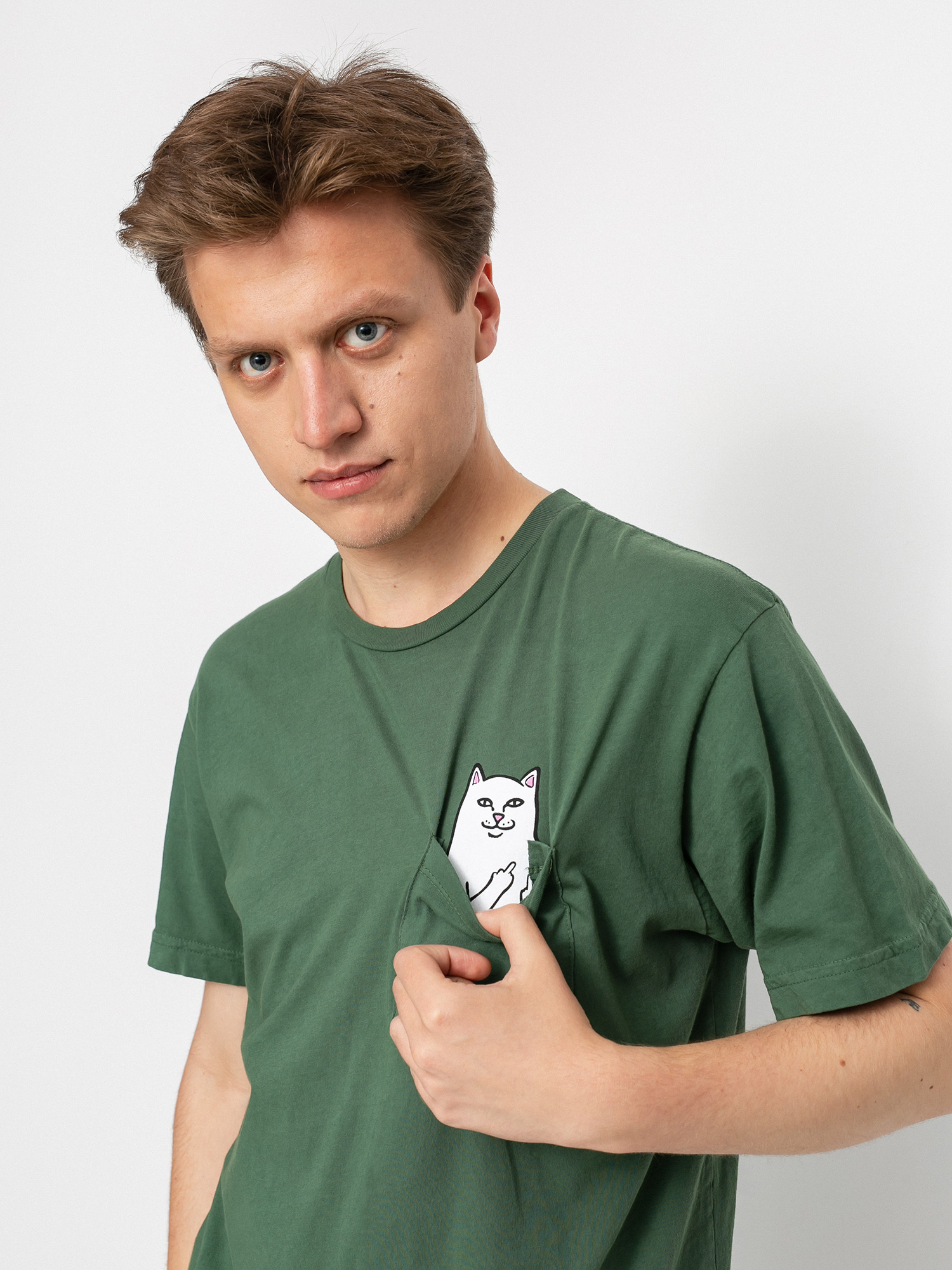 T-shirt RipNDip Lord Nermal Pocket (olive)