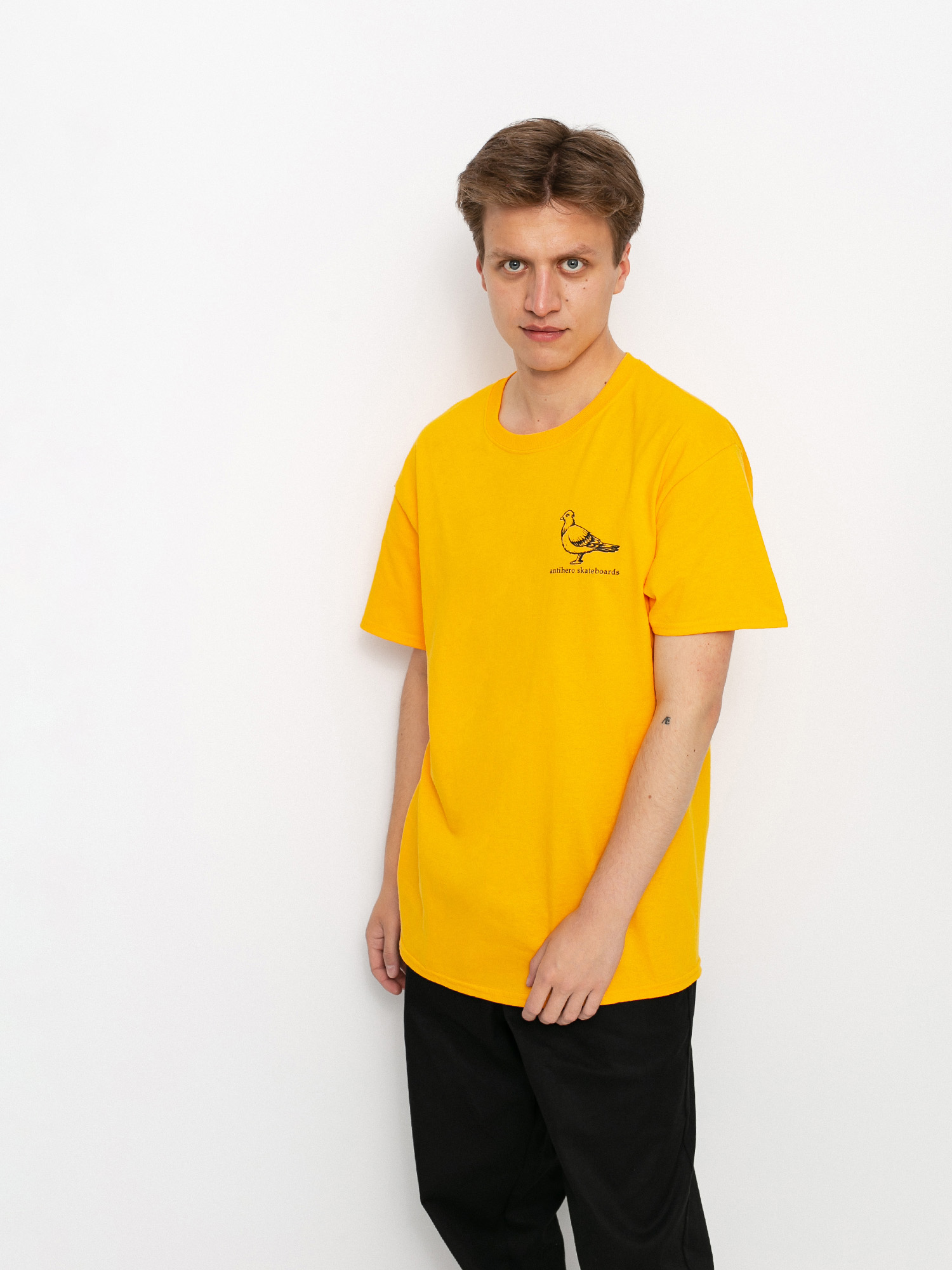 T-shirt Antihero Basic Pigeon (gold/black)
