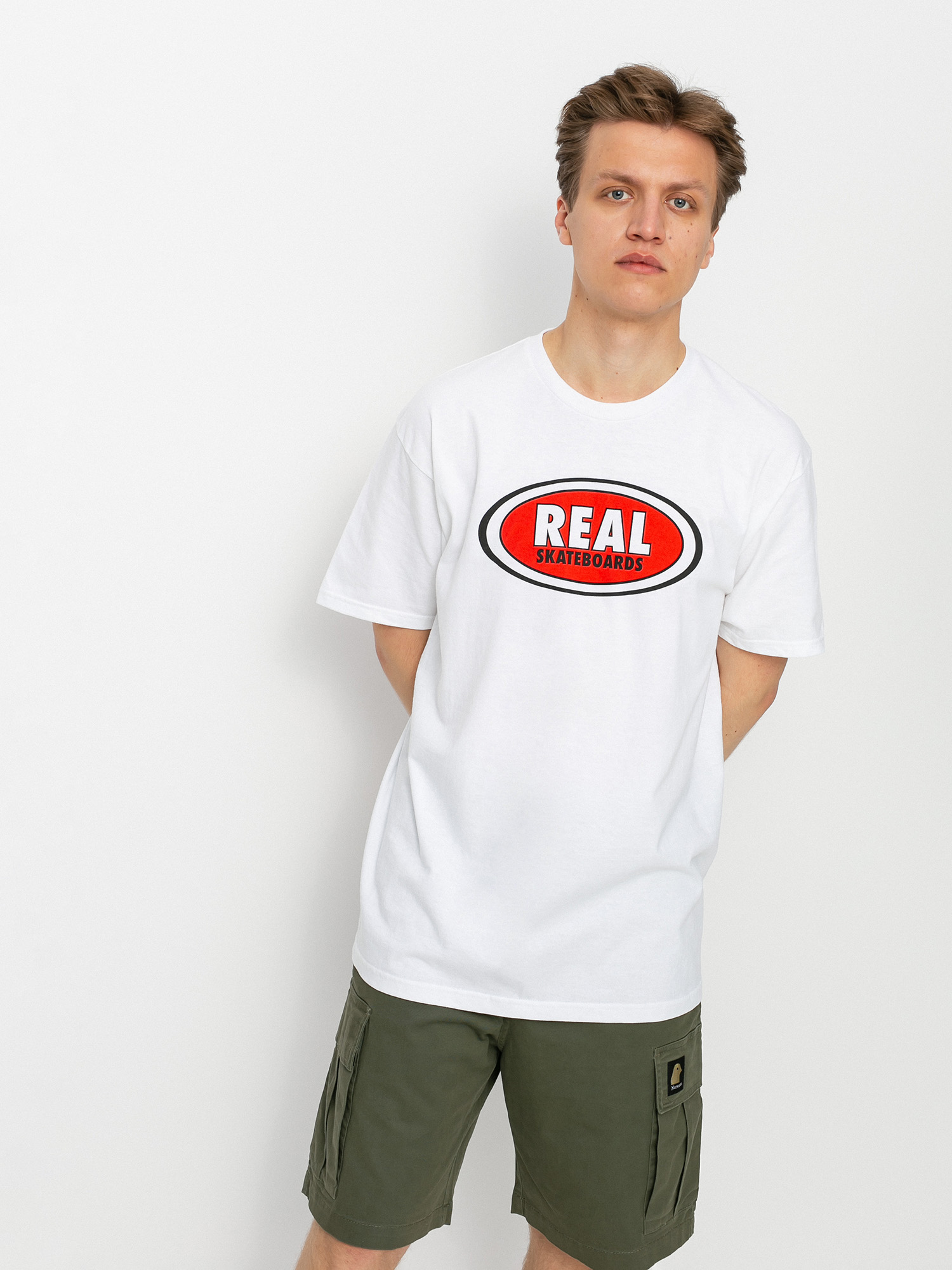 T-shirt Real Oval (white w red/black)