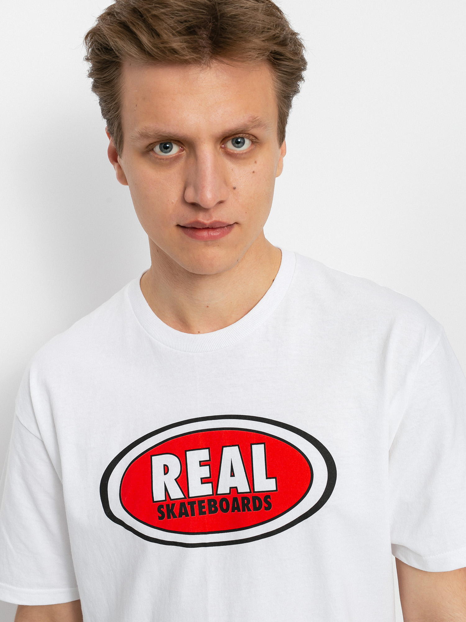 T-shirt Real Oval (white w red/black)
