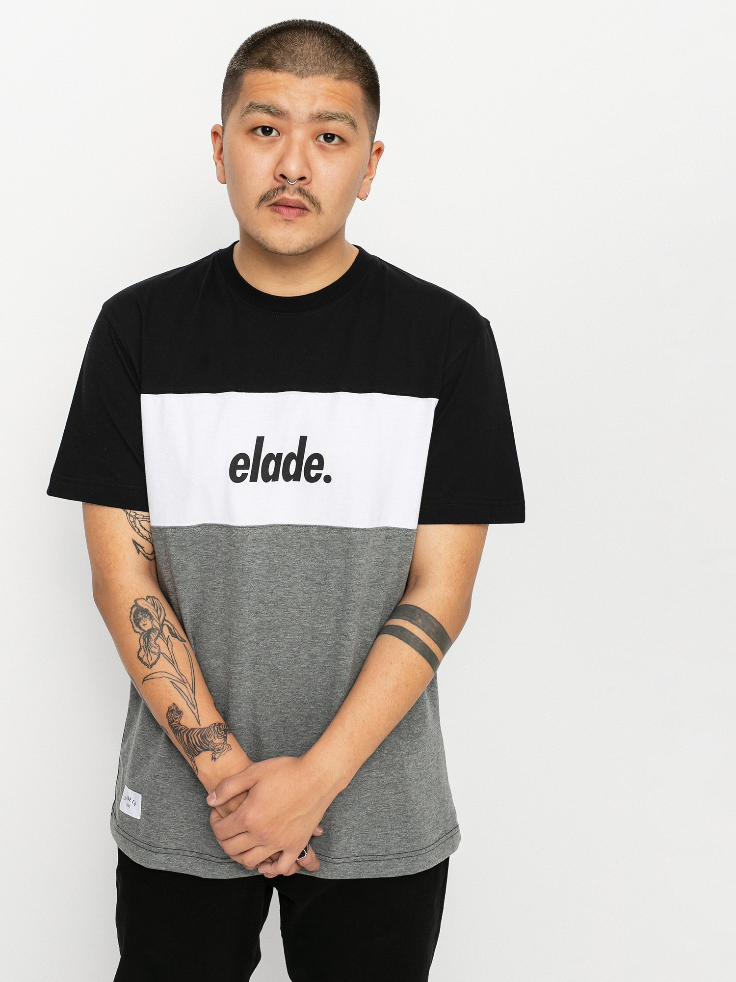 T-shirt Elade Colour Block 2 (black/white/grey)