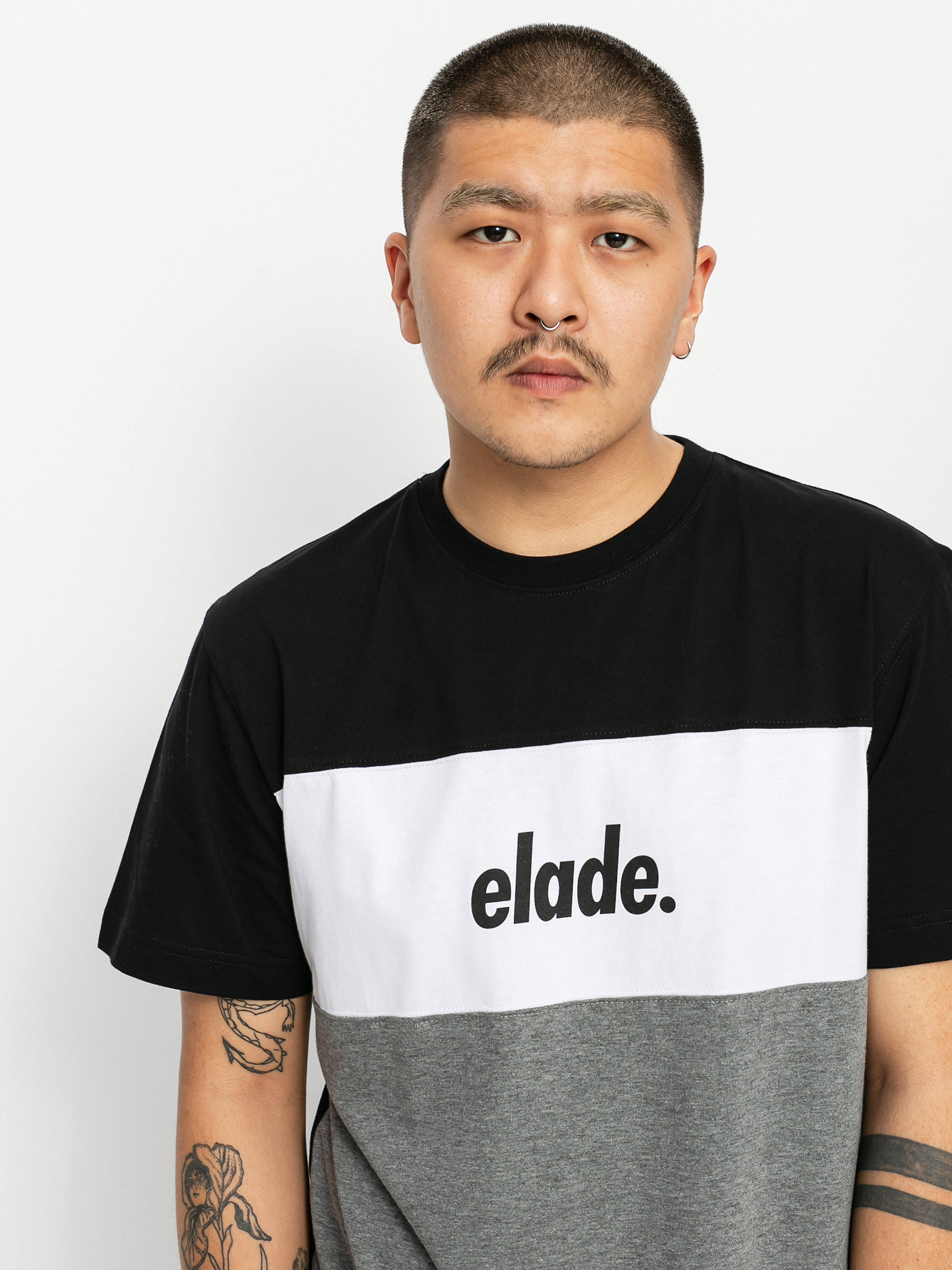 T-shirt Elade Colour Block 2 (black/white/grey)