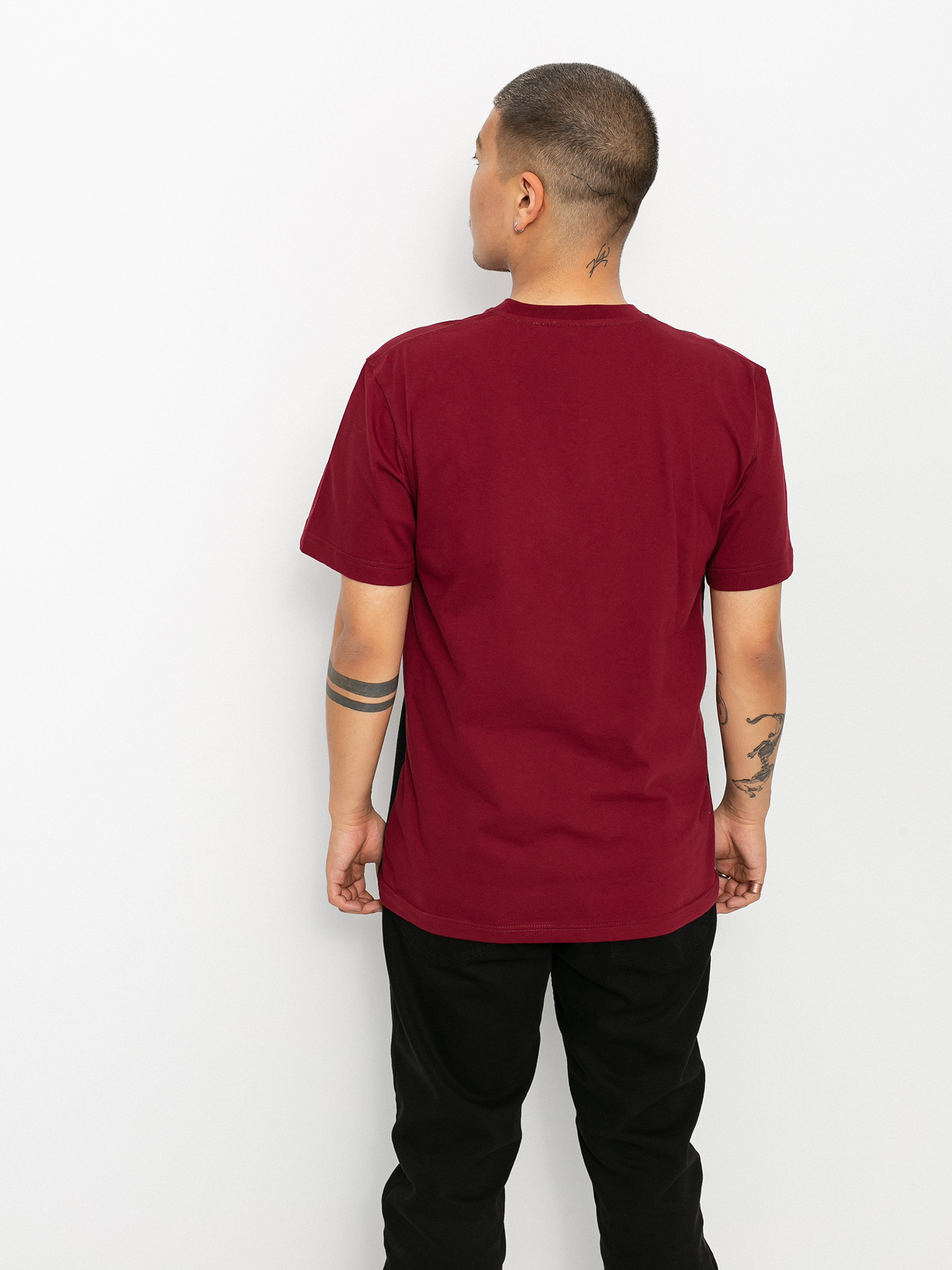 T-shirt Elade Colour Block 2 (maroon/white/black)