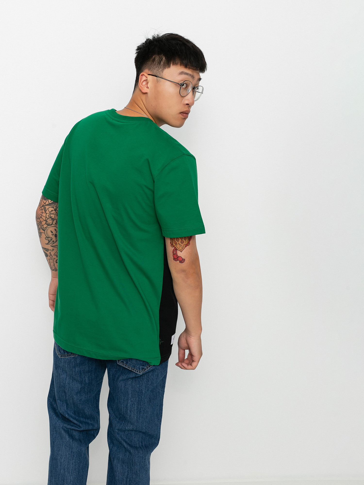 T-shirt Elade Colour Block 2 (green/white/black)
