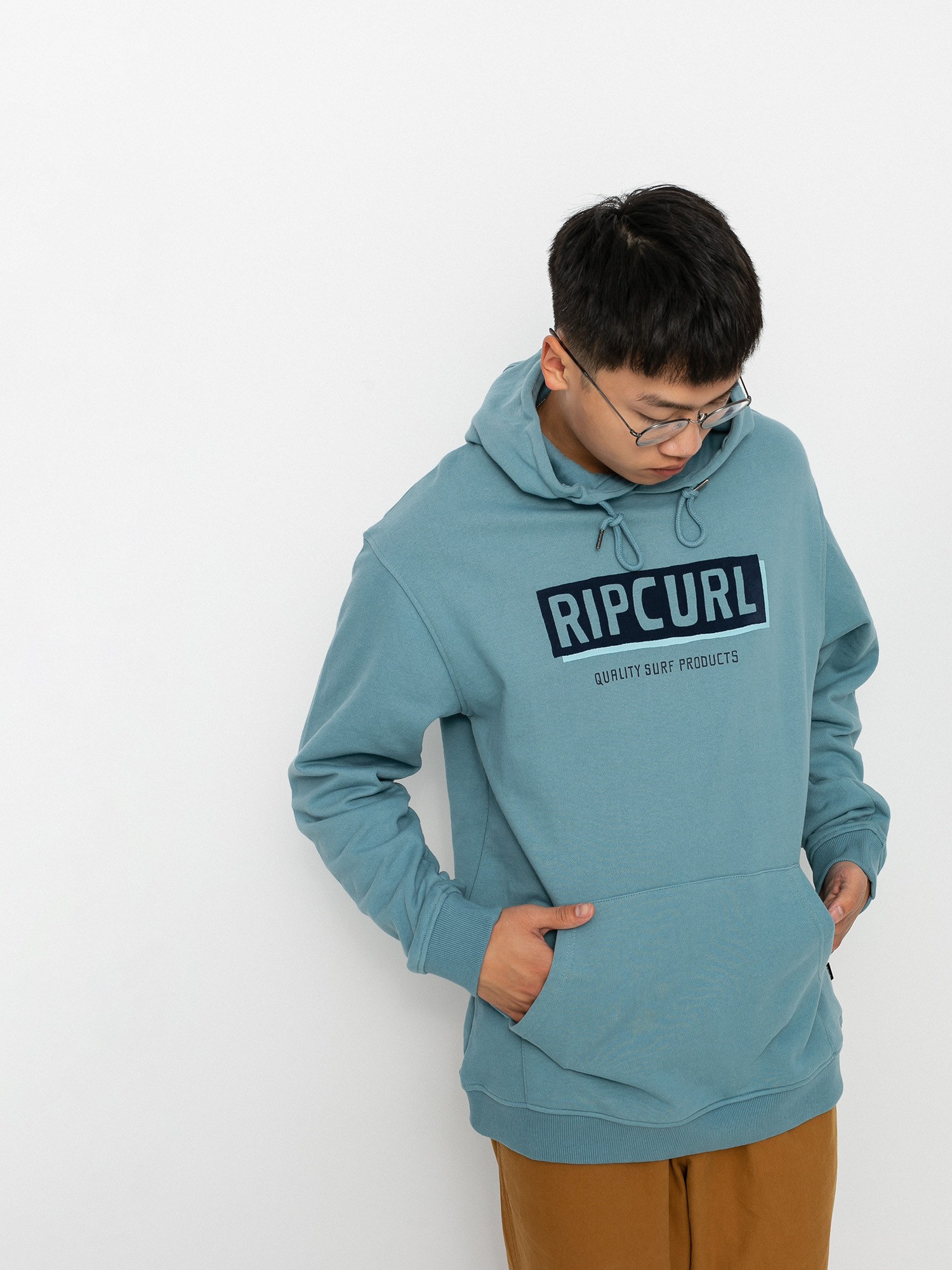 Bluza z kapturem Rip Curl Boxed Pop Over HD (mid blue)