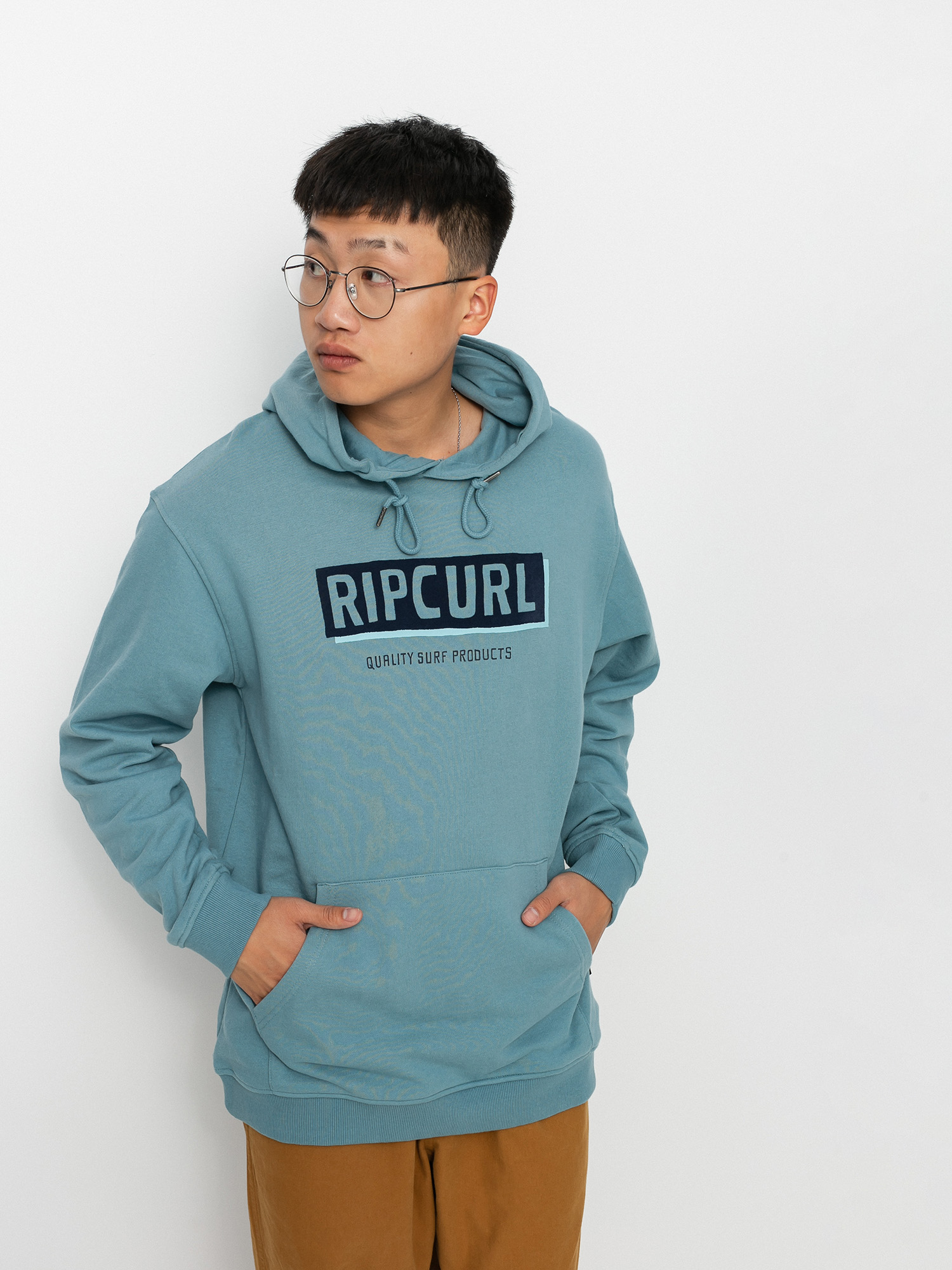 Bluza z kapturem Rip Curl Boxed Pop Over HD (mid blue)