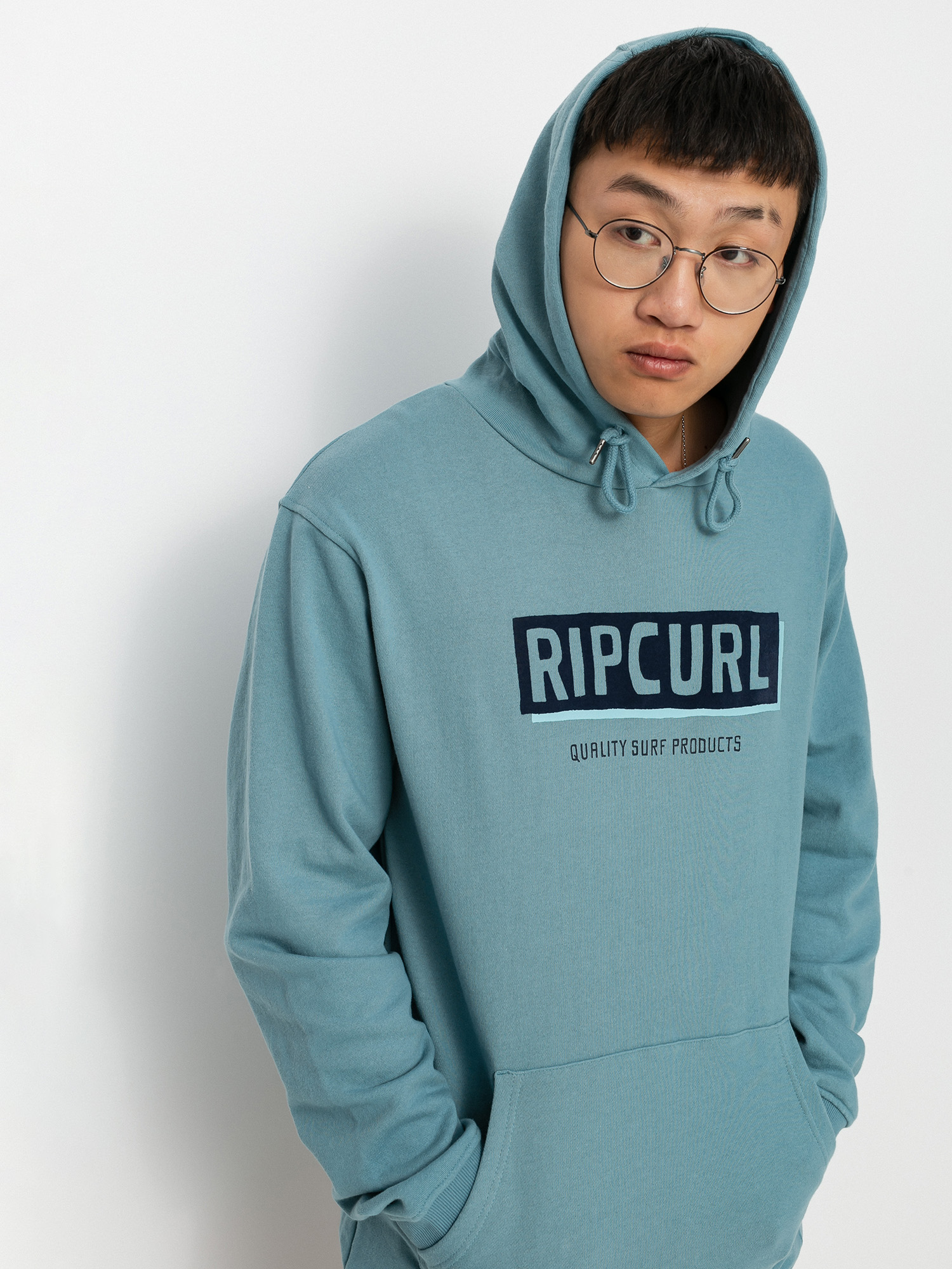 Bluza z kapturem Rip Curl Boxed Pop Over HD (mid blue)