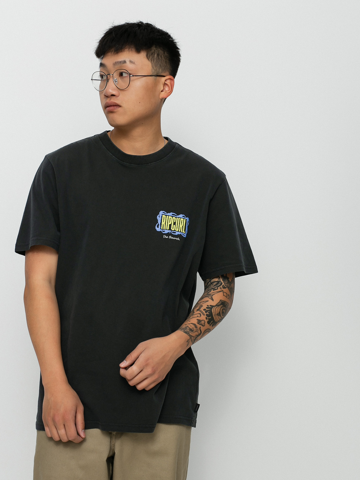 T-shirt Rip Curl Mind Wave Logo (washed black)