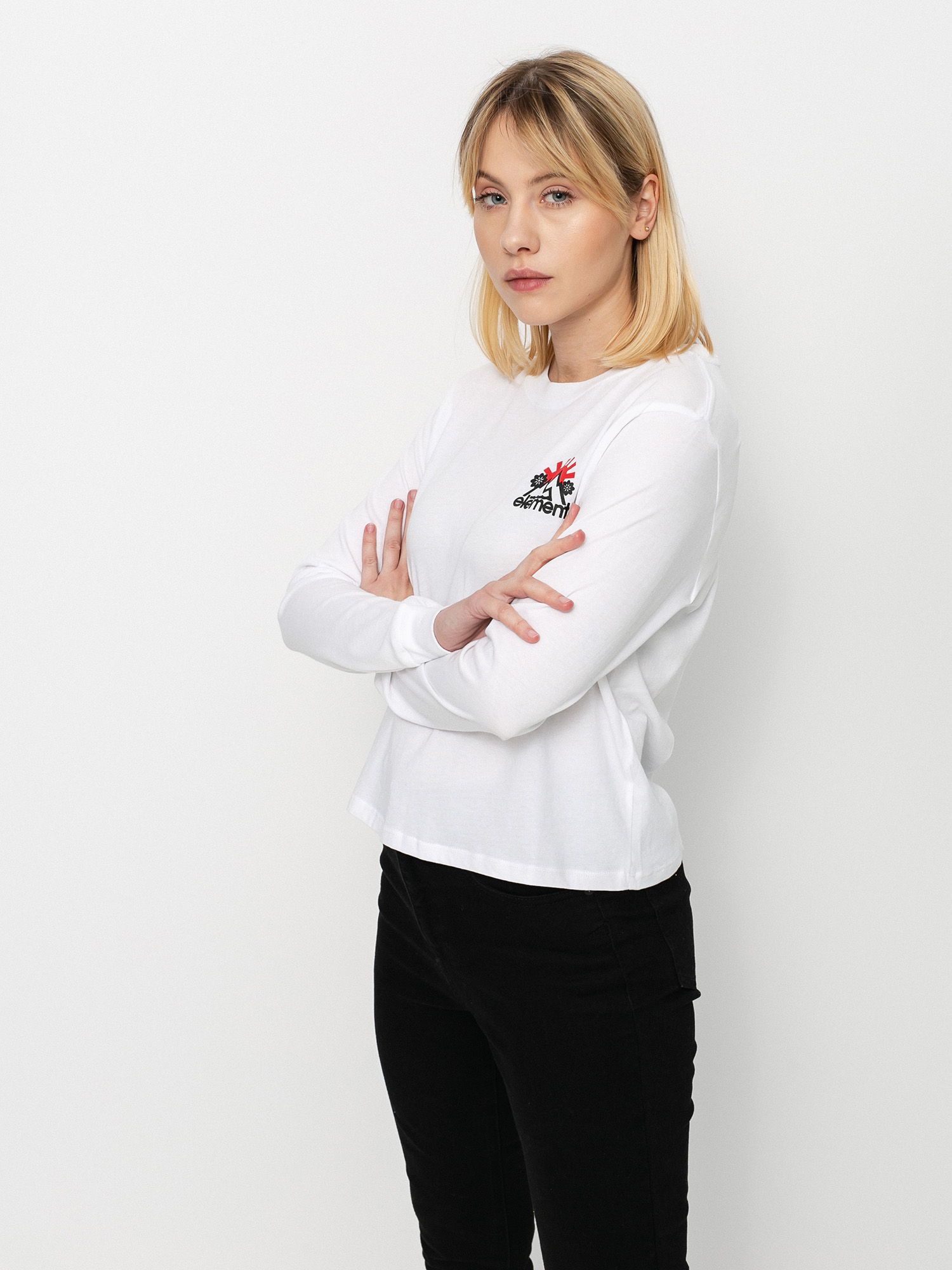Longsleeve Element Rising Crop Wmn (white)
