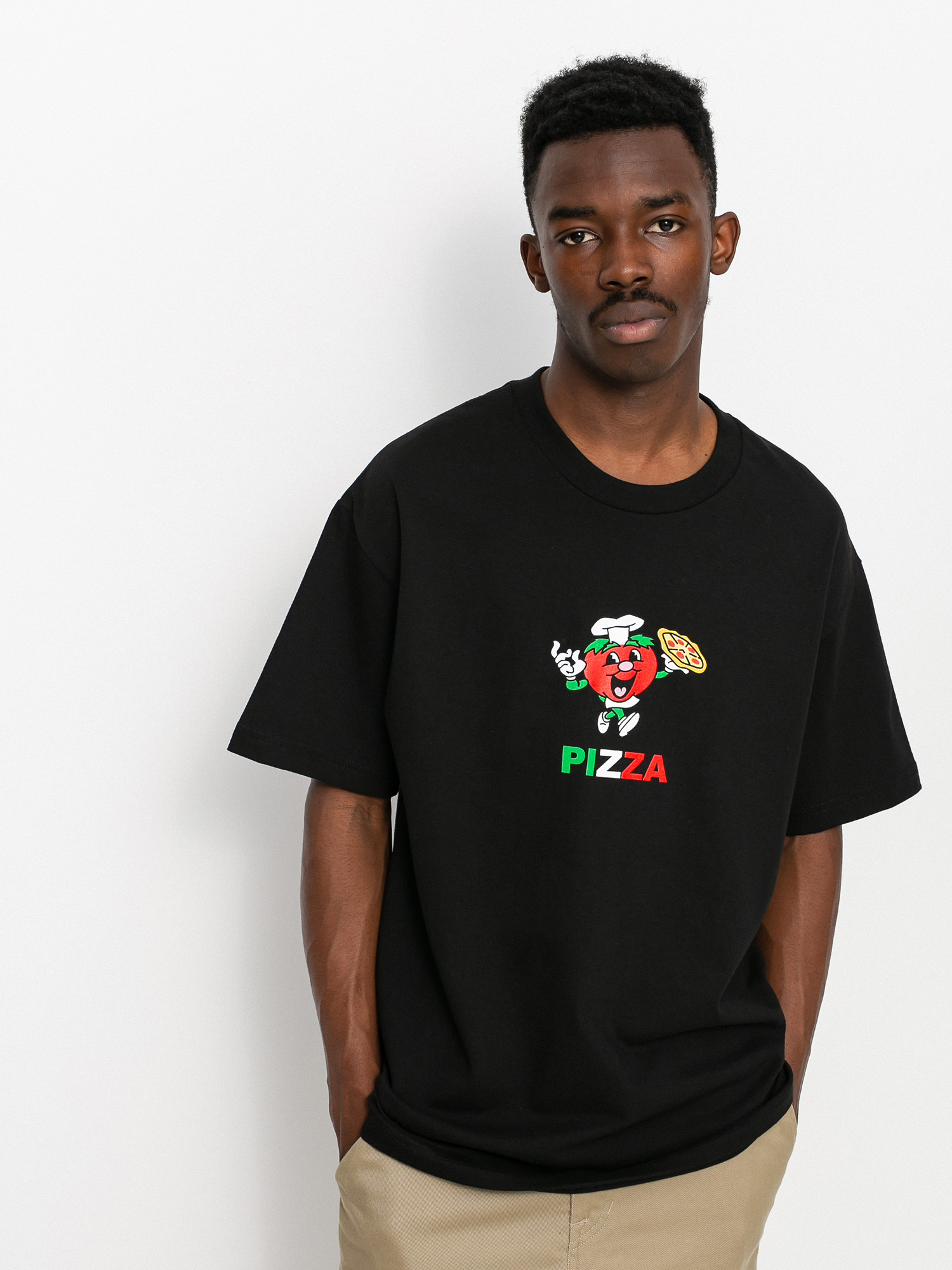 T-shirt Pizza Skateboards Tomato Chef Champion (black)
