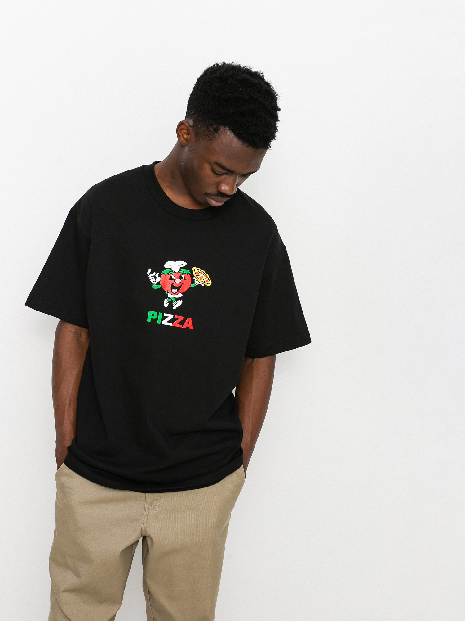 T-shirt Pizza Skateboards Tomato Chef Champion (black)