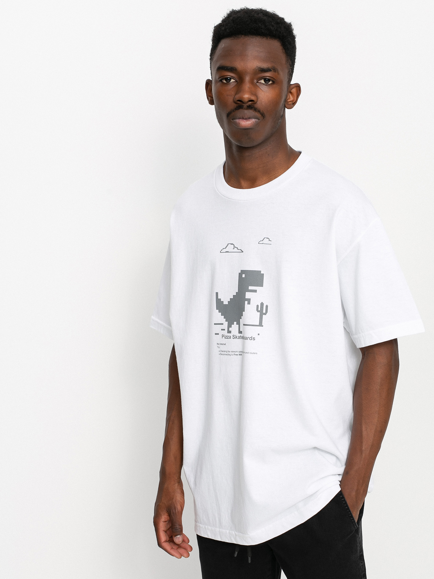 T-shirt Pizza Skateboards Pizza X Free Wifi (white)