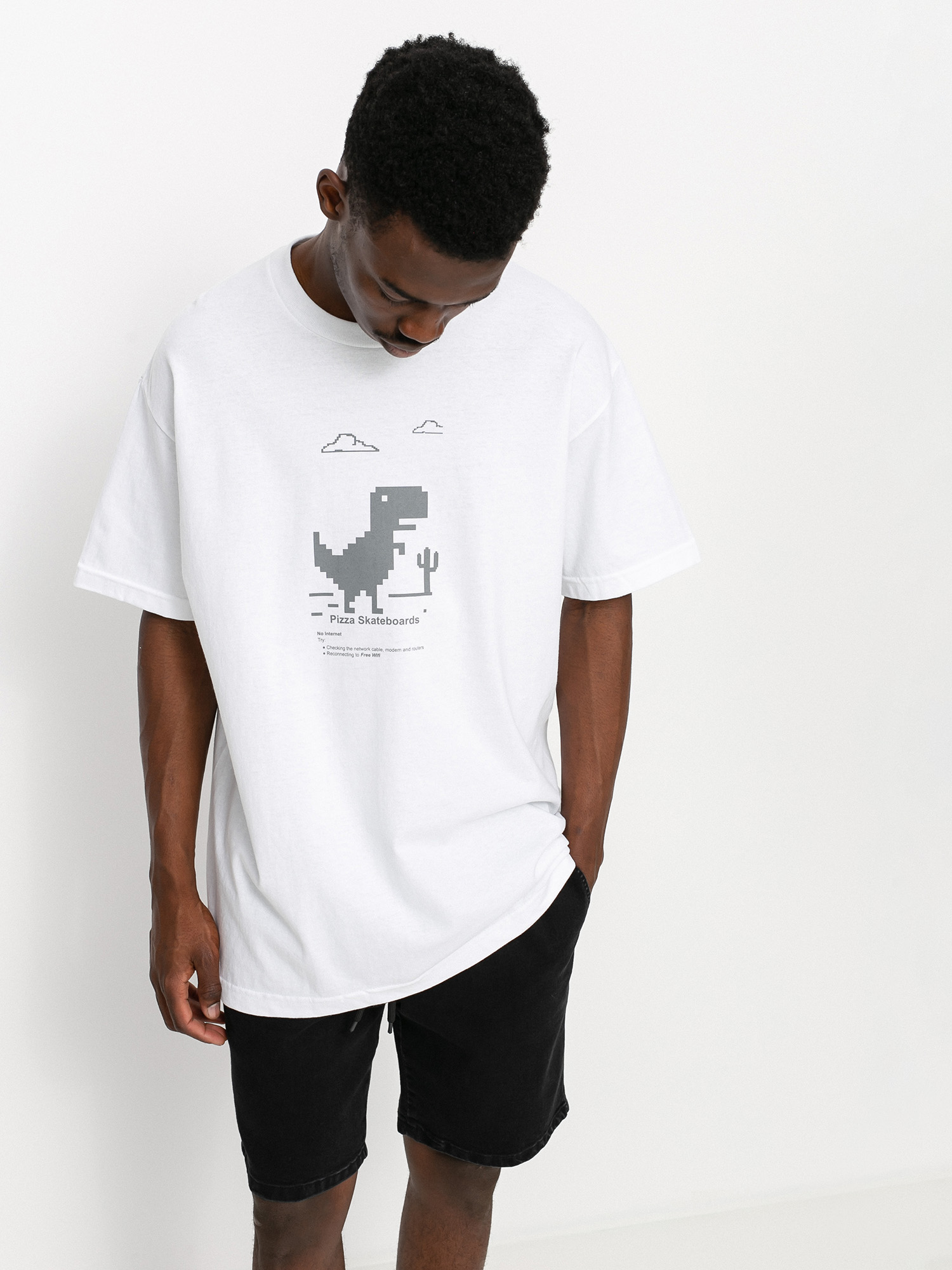 T-shirt Pizza Skateboards Pizza X Free Wifi (white)