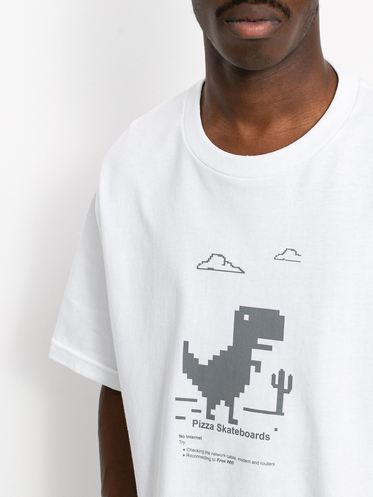 T-shirt Pizza Skateboards Pizza X Free Wifi (white)