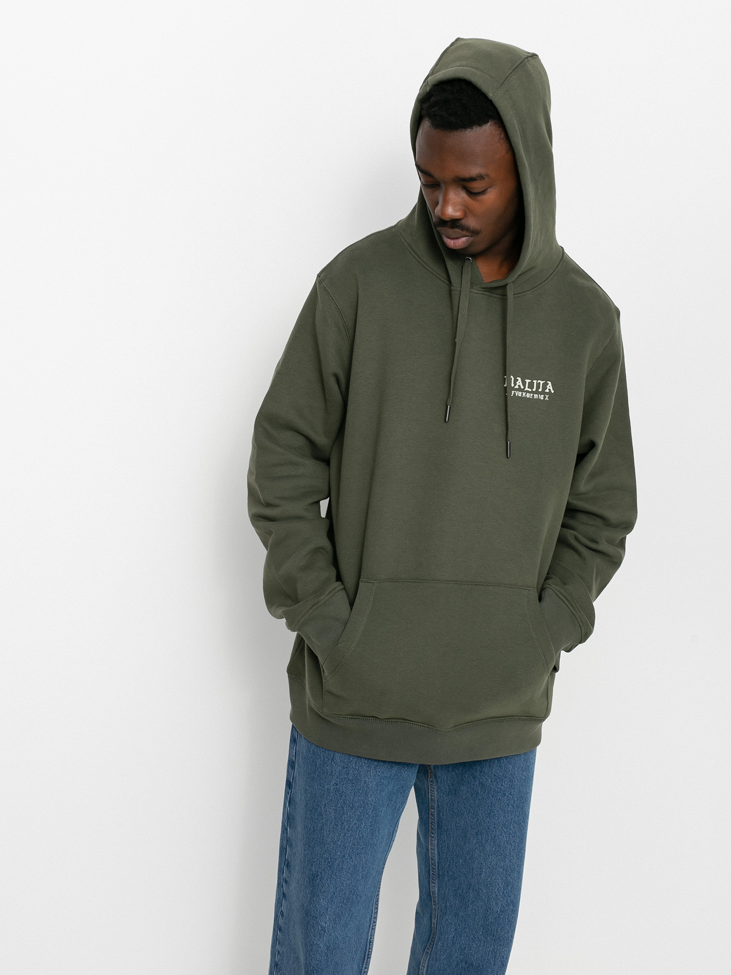 Bluza z kapturem Malita Fckcovid HD (olive)