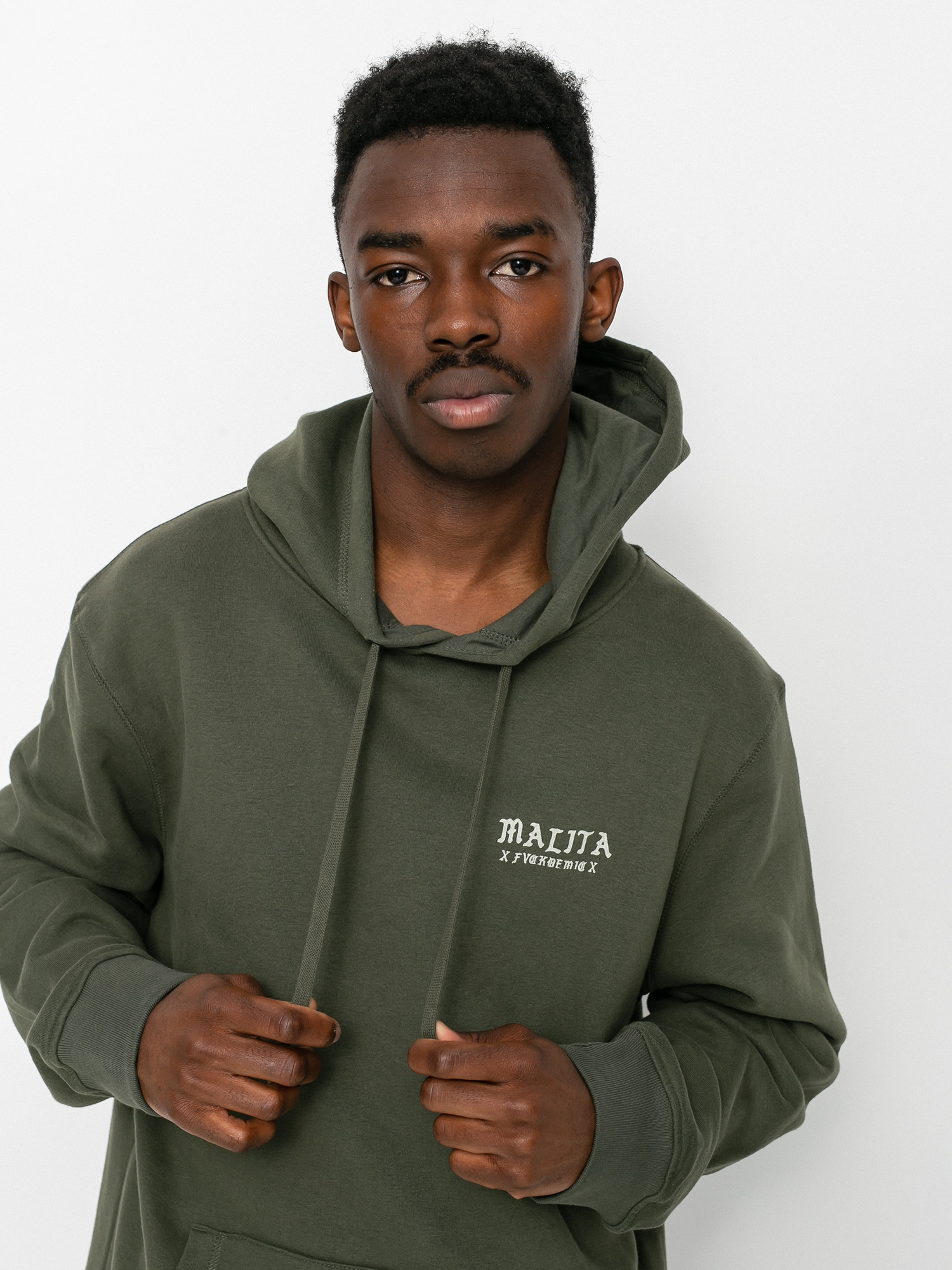 Bluza z kapturem Malita Fckcovid HD (olive)