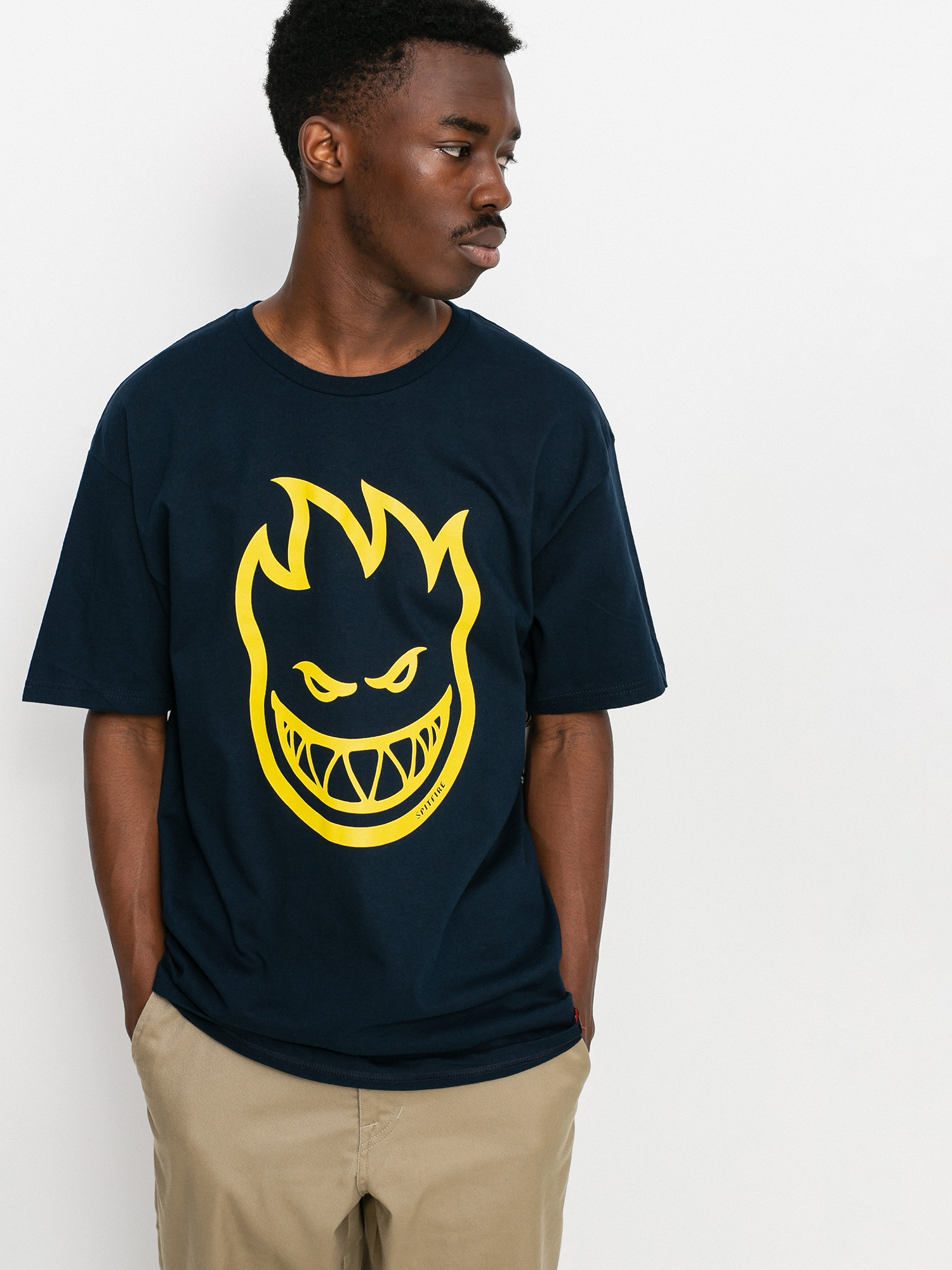 T-shirt Spitfire Bighead (navy/yellow)