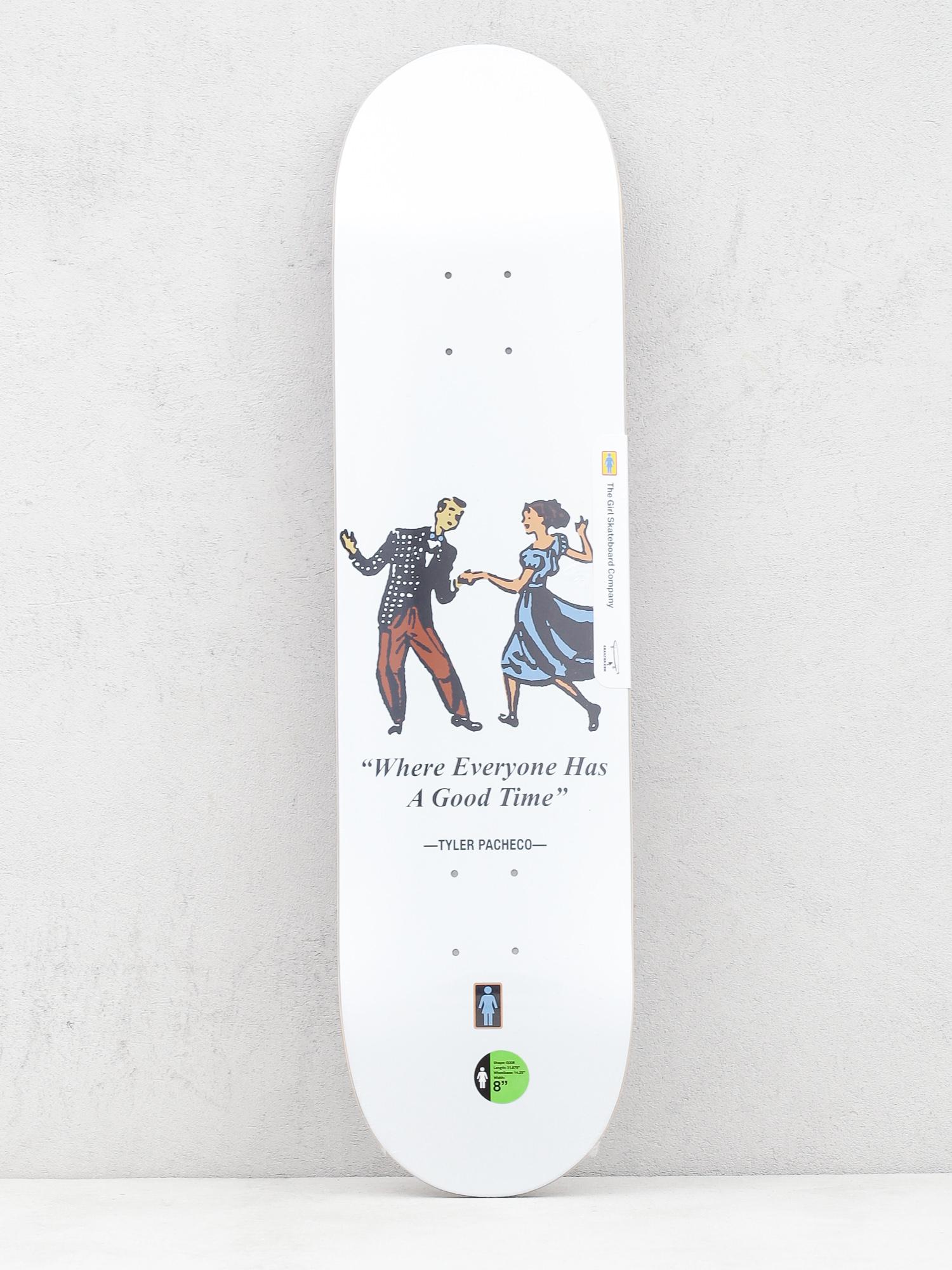 Deck Girl Skateboard Pacheco Good Times W41 (white)