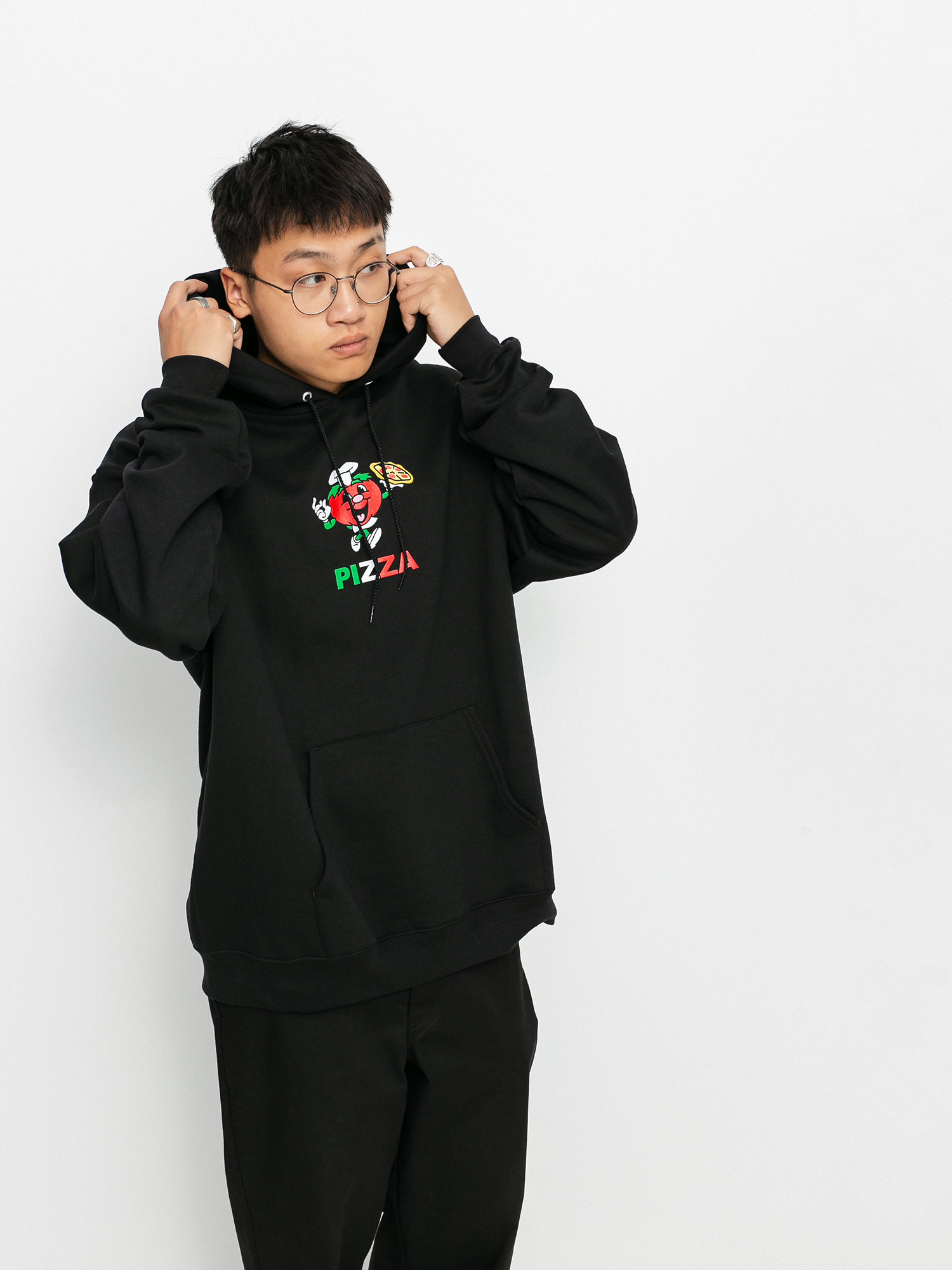 Bluza z kapturem Pizza Skateboards Tomato Chef Champion HD (black)