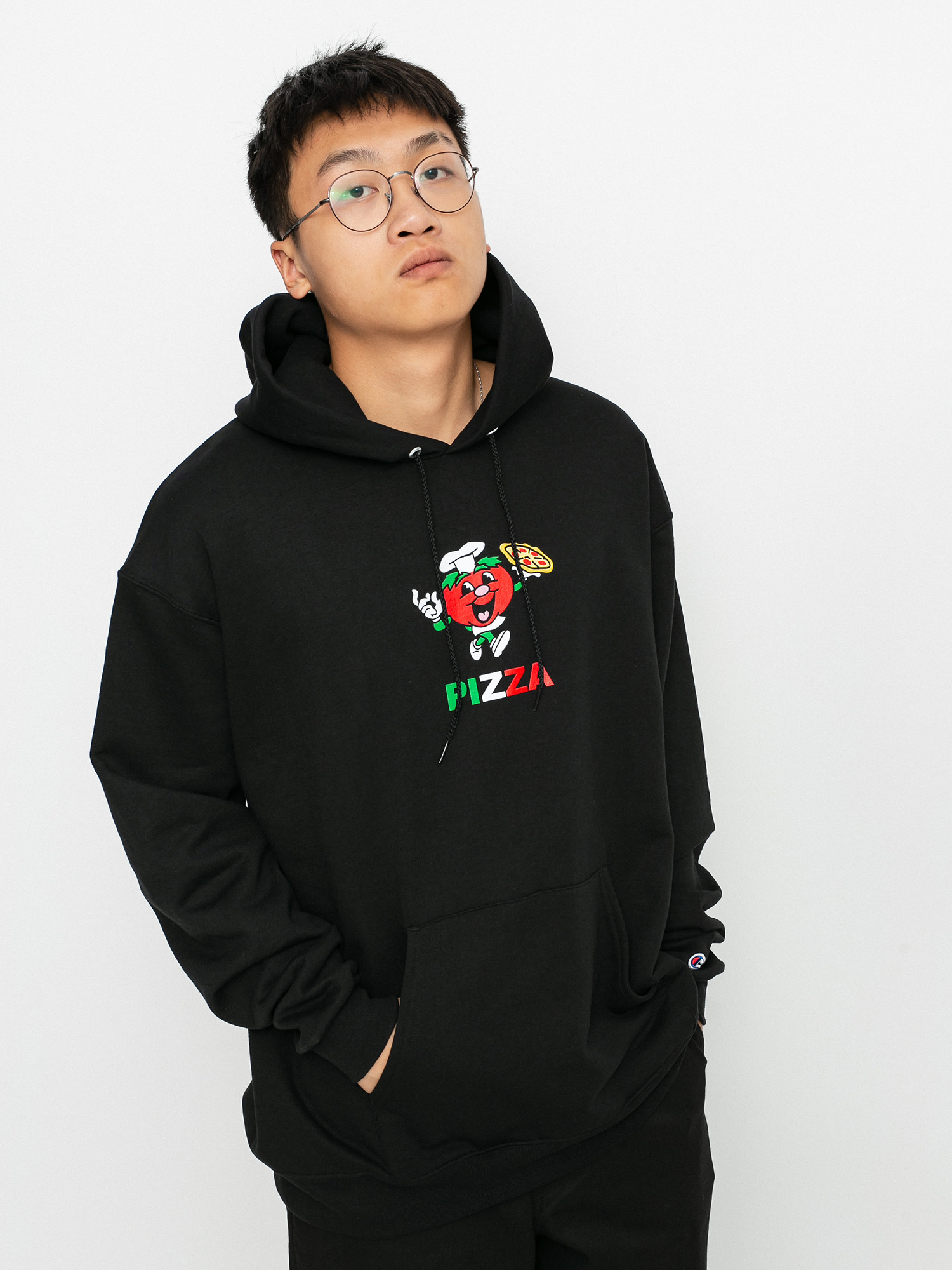 Bluza z kapturem Pizza Skateboards Tomato Chef Champion HD (black)