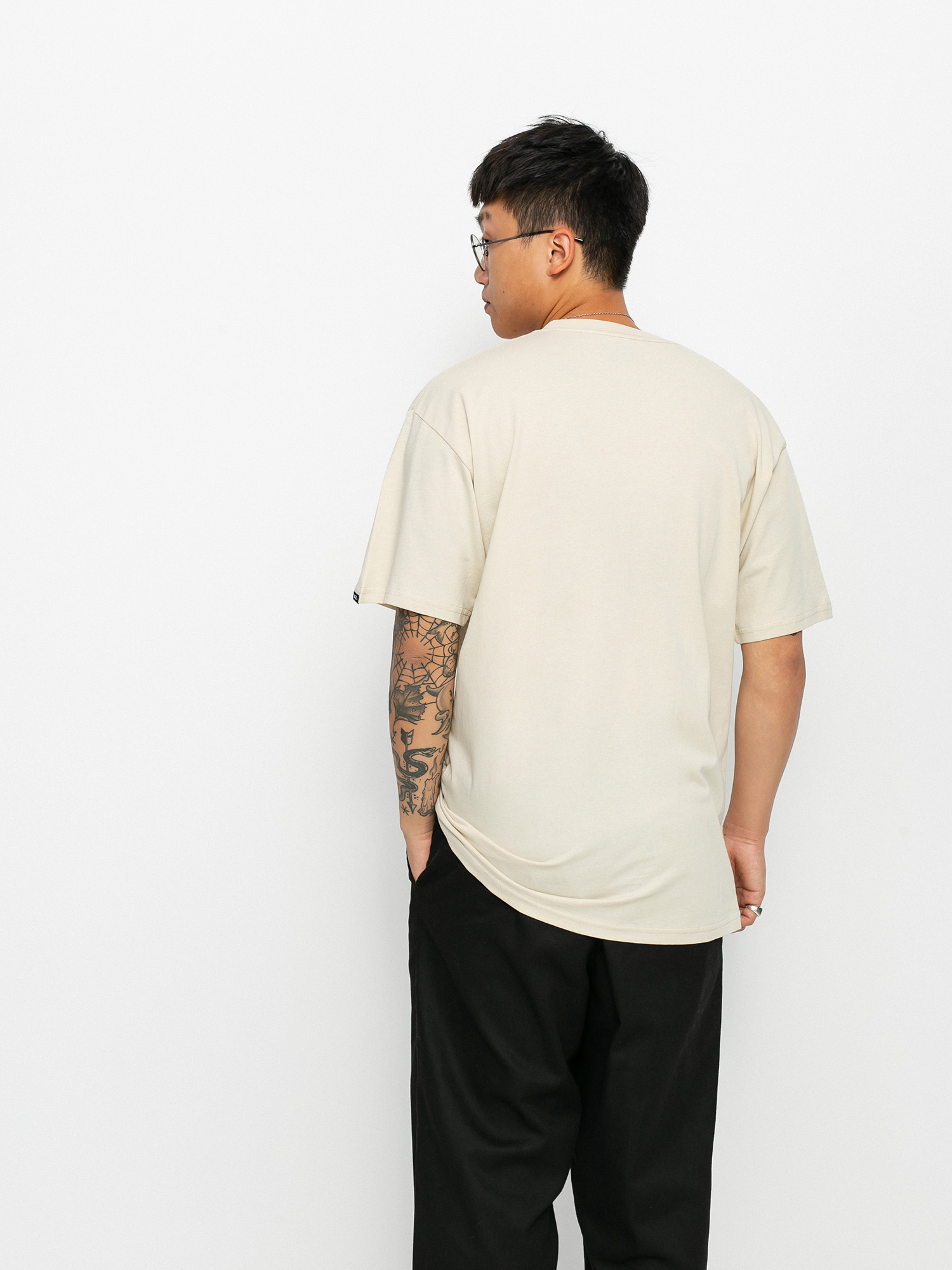 T-shirt Vans Left Chest Logo (oatmeal/black)