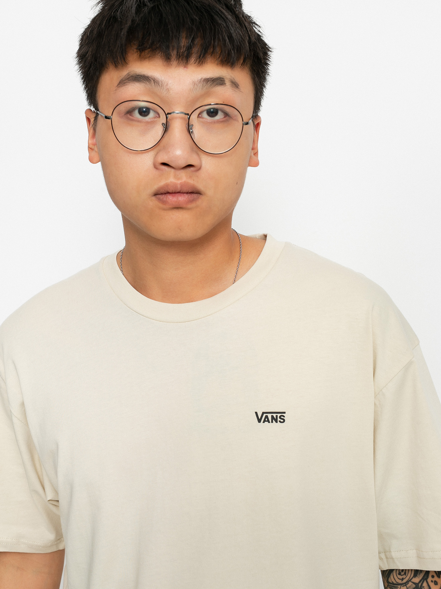 T-shirt Vans Left Chest Logo (oatmeal/black)