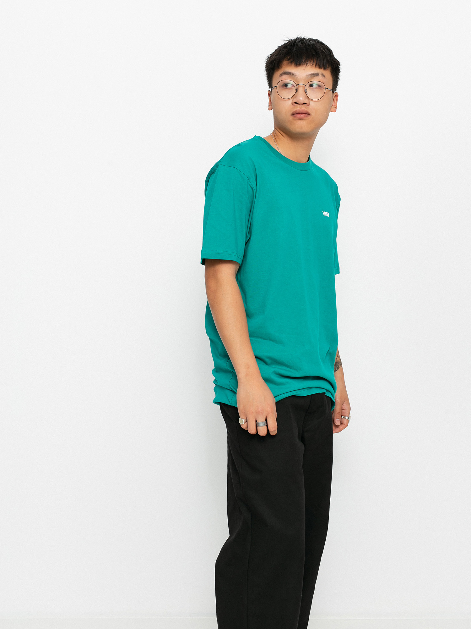 T-shirt Vans Left Chest Logo (porcelain green/white)