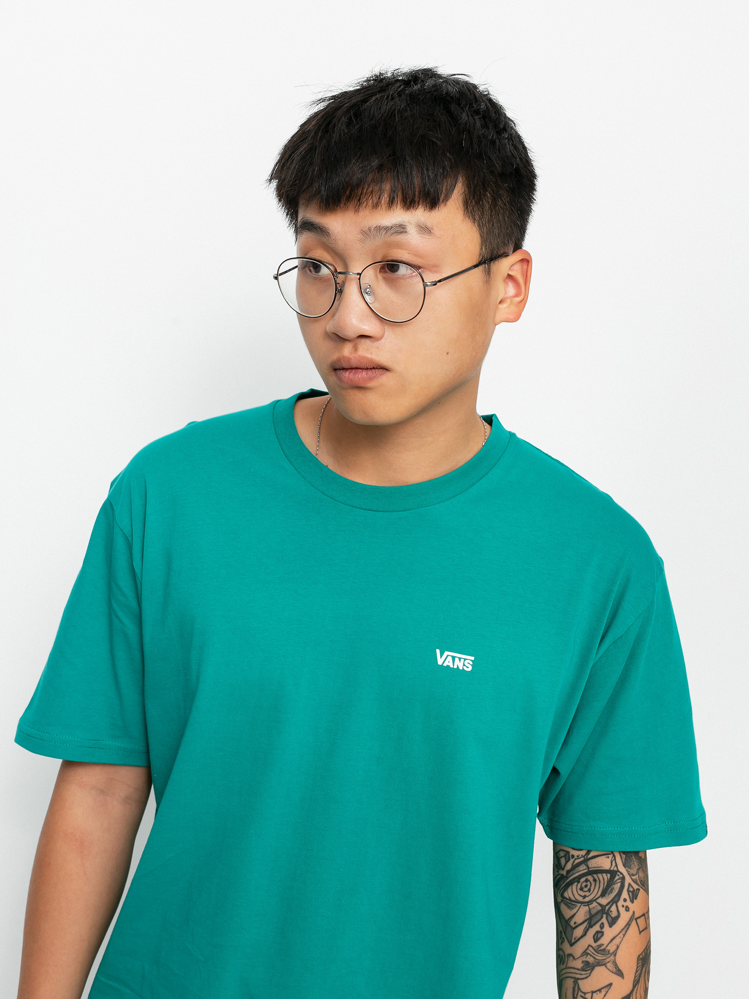 T-shirt Vans Left Chest Logo (porcelain green/white)