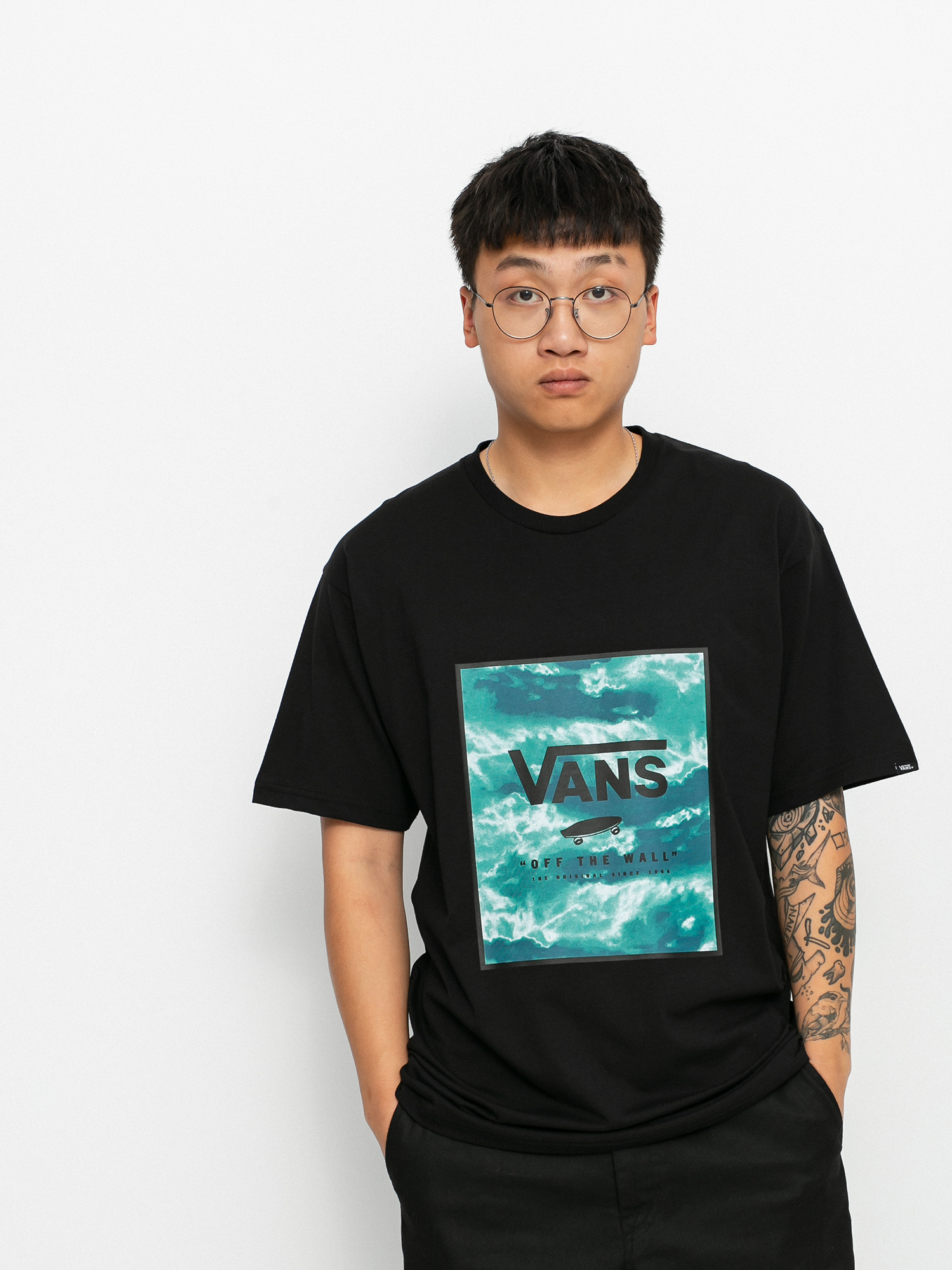 T-shirt Vans Classic Print Box (black/blue coral)