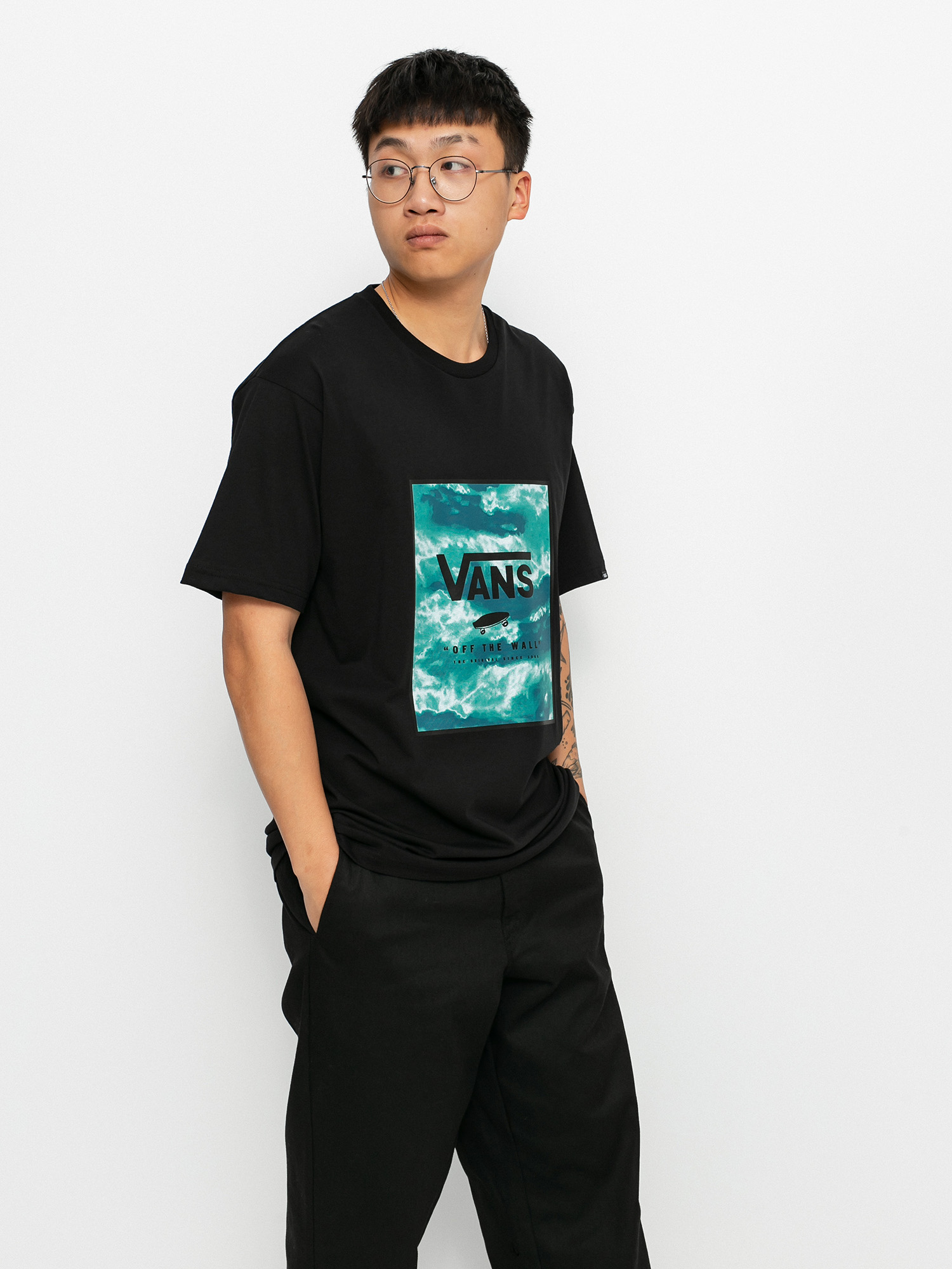 T-shirt Vans Classic Print Box (black/blue coral)