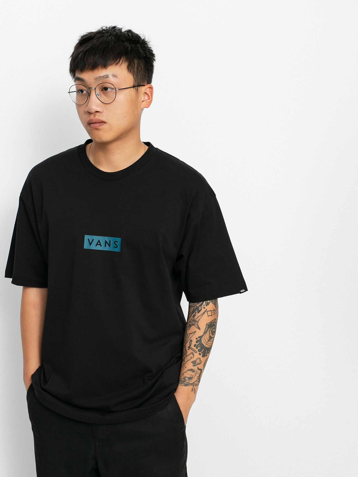 T-shirt Vans Classic Easy Box (black/blue coral)