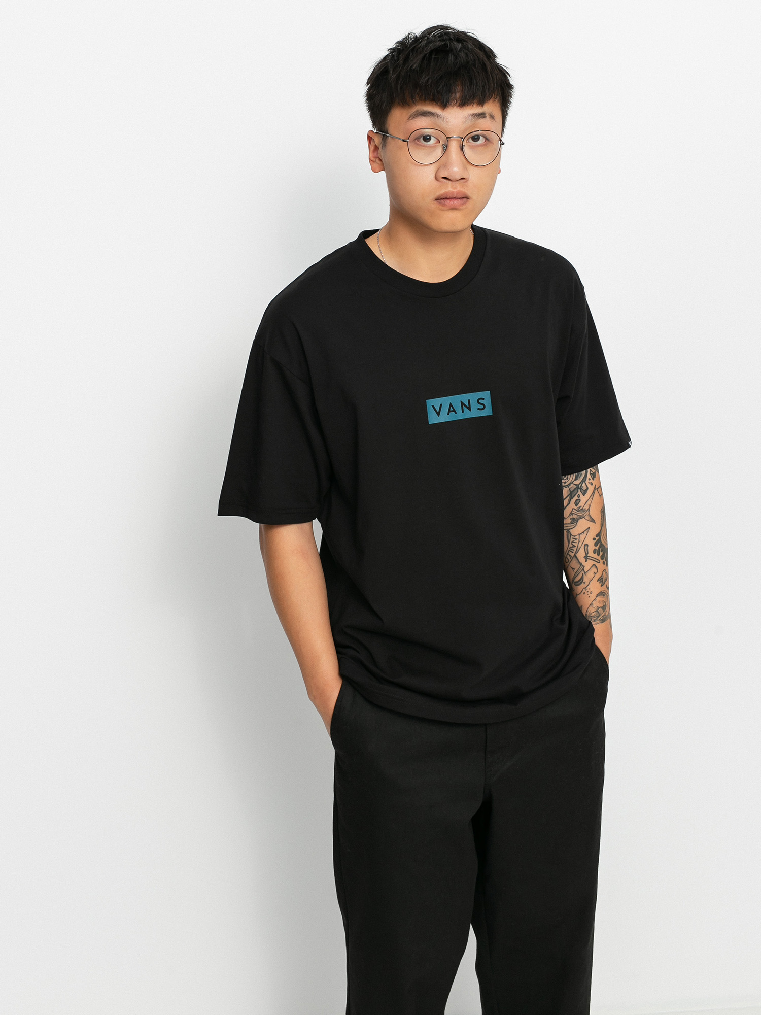 T-shirt Vans Classic Easy Box (black/blue coral)