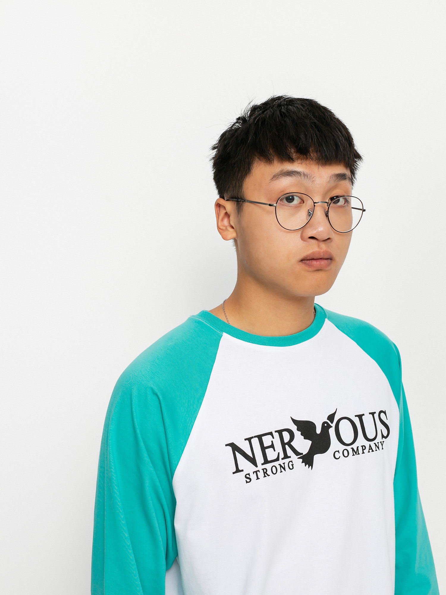 Longsleeve Nervous Classic (aqua/white)
