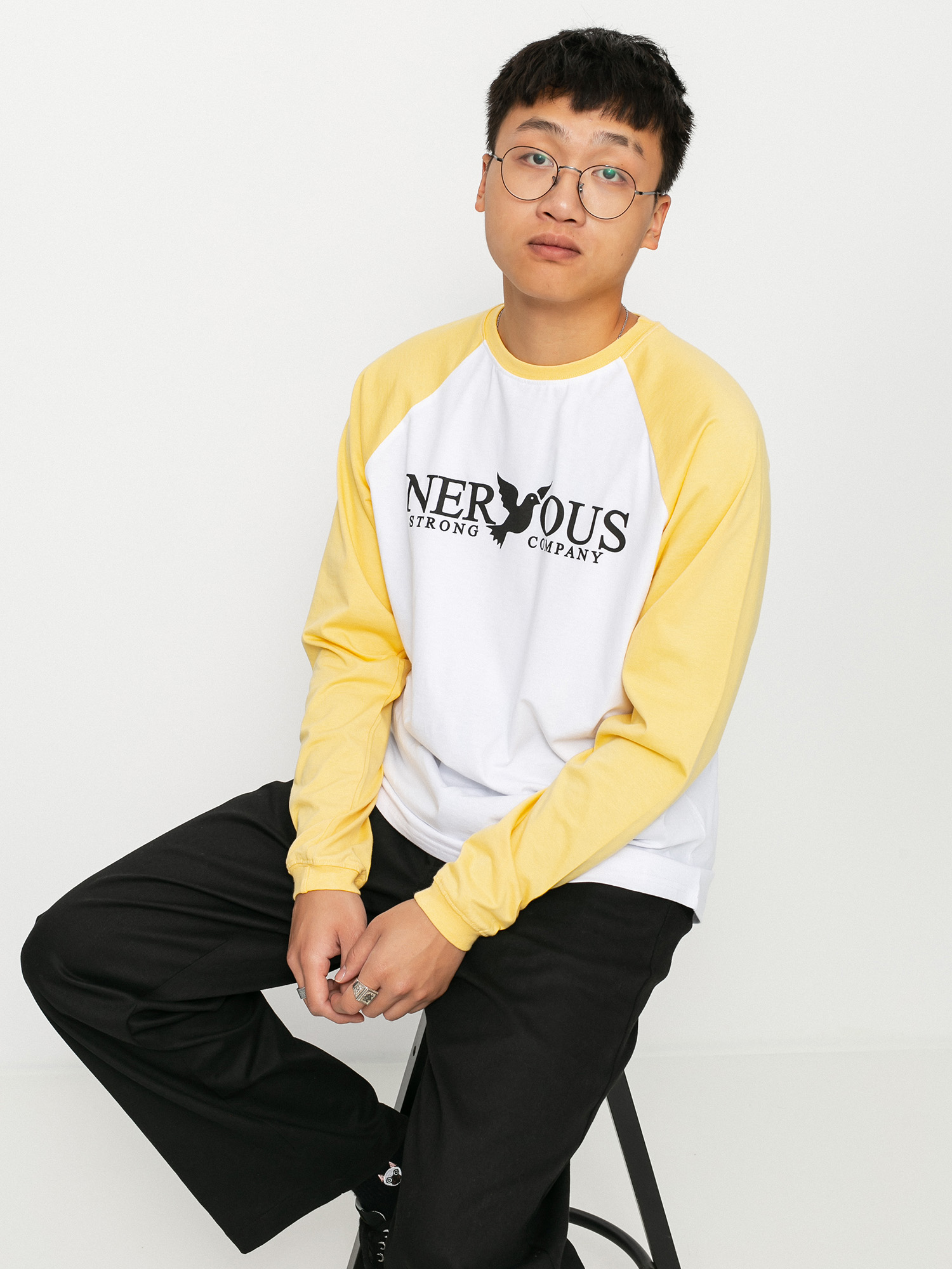 Longsleeve Nervous Classic (yellow/white)