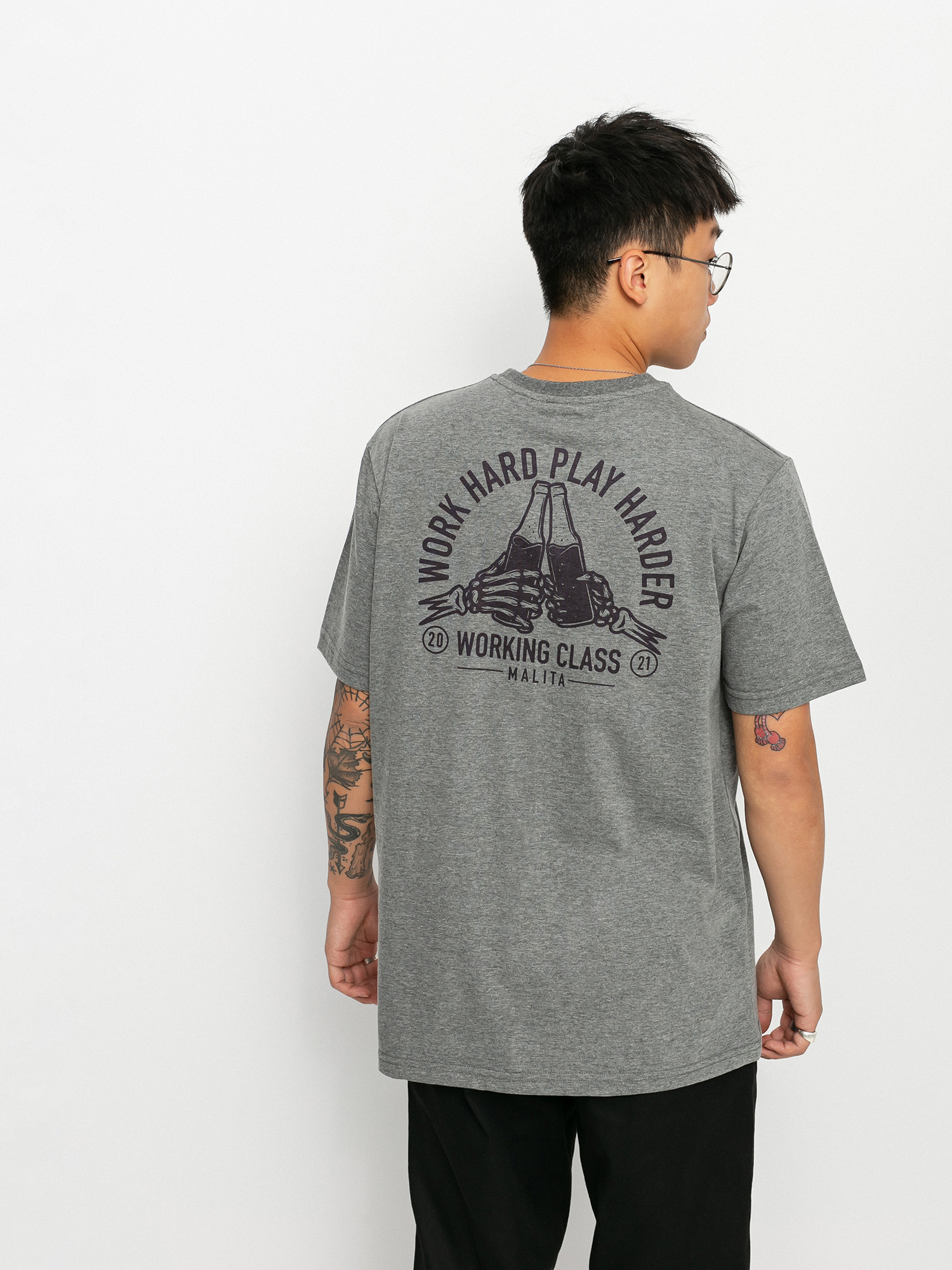T-shirt Malita Bottles (heather grey)