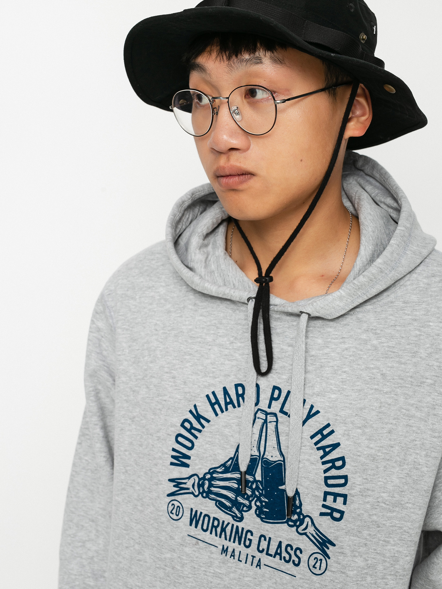 Bluza z kapturem Malita Bottles HD (heather grey)