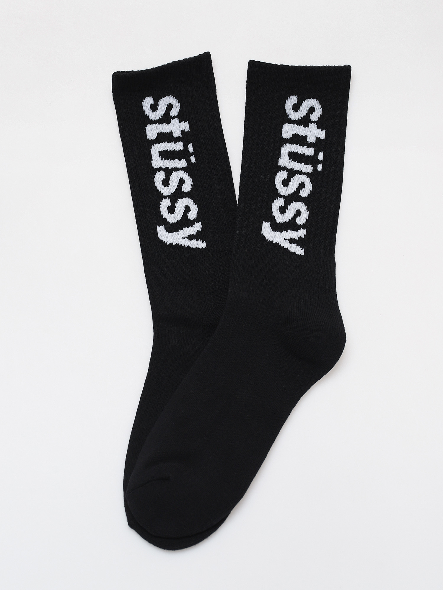 Skarpetki Stussy Helvetica Jacquard Crew (black)