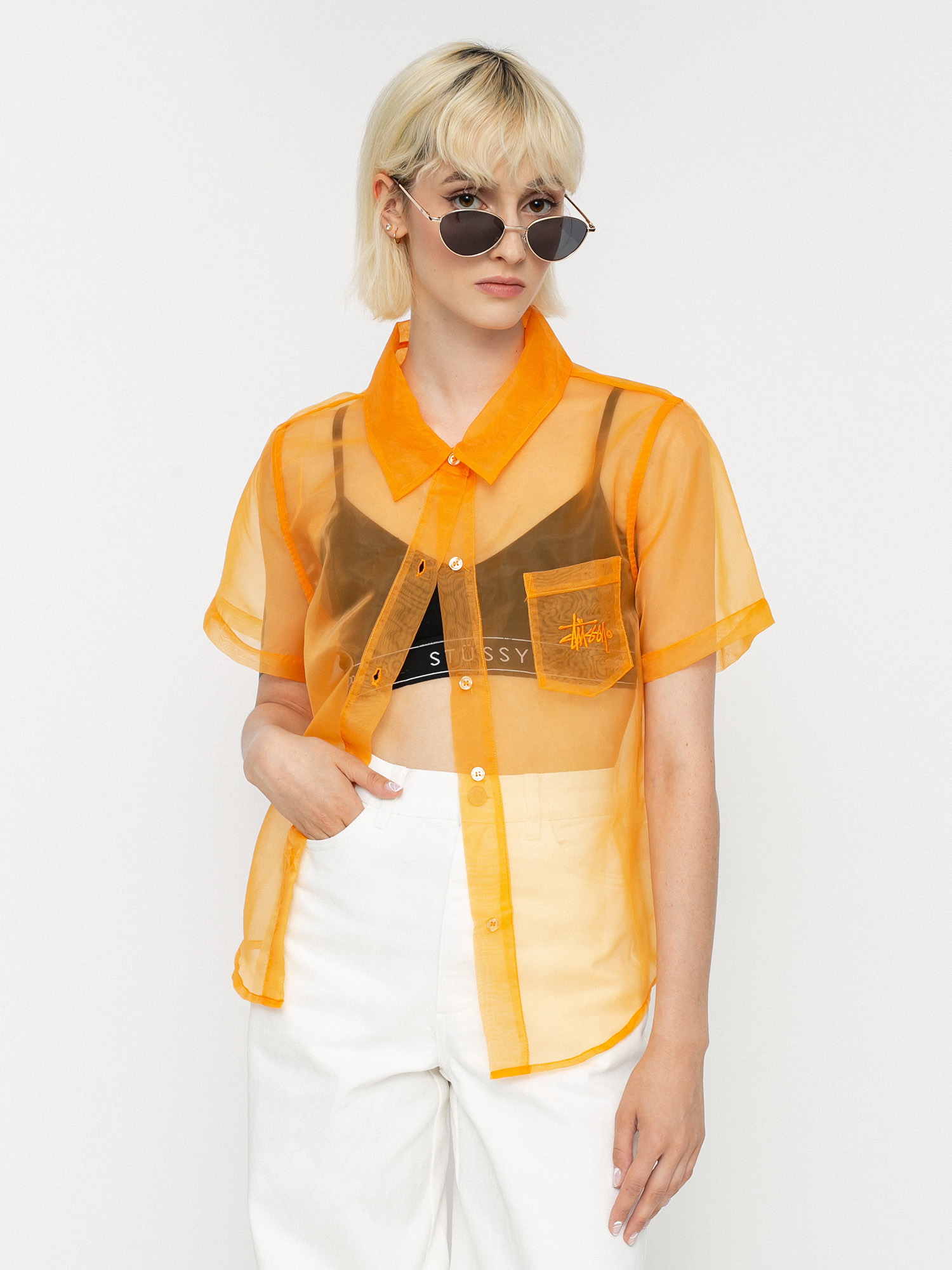 Koszula Stussy Milo Sheer Wmn (orange)