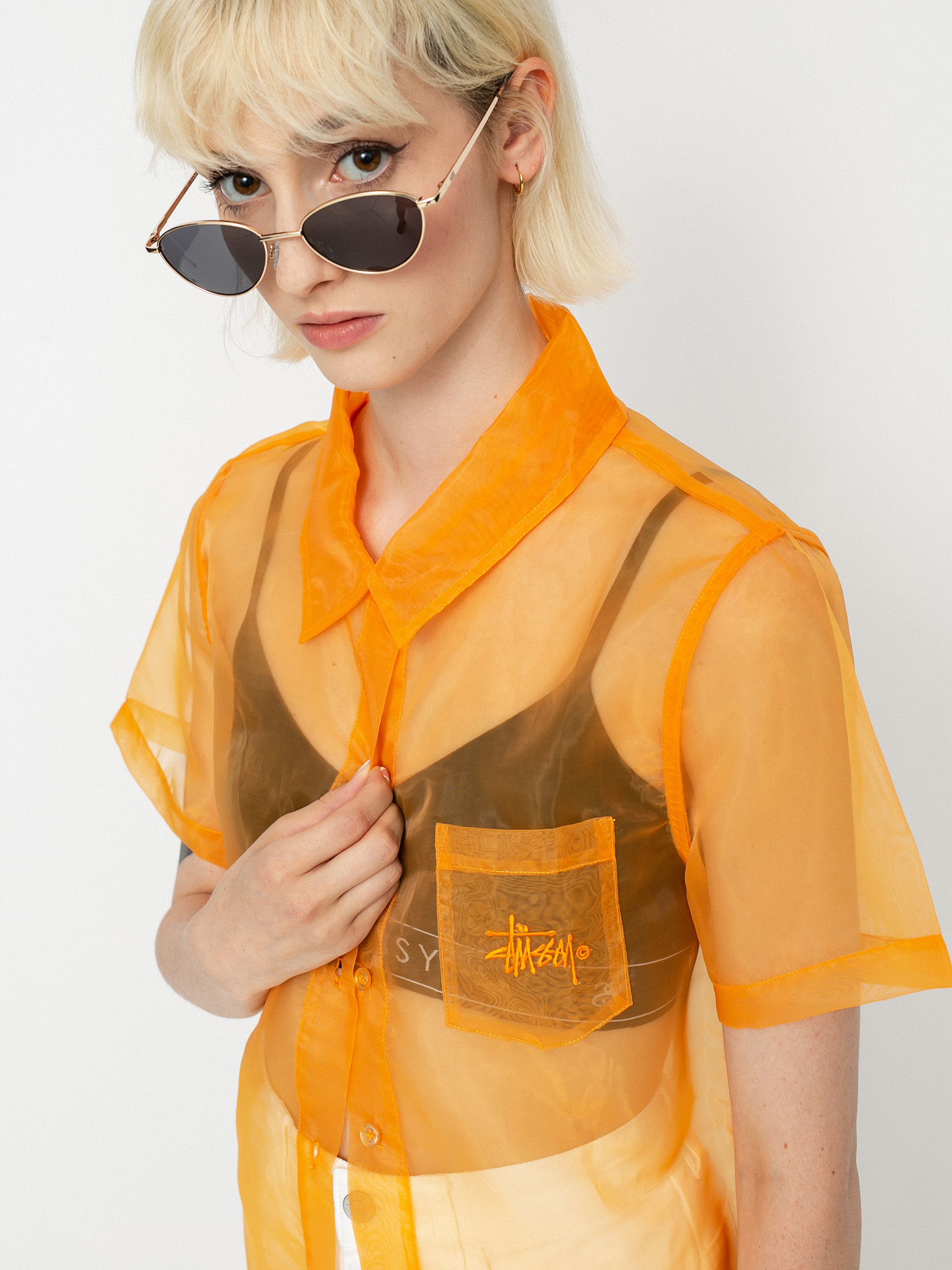 Koszula Stussy Milo Sheer Wmn (orange)