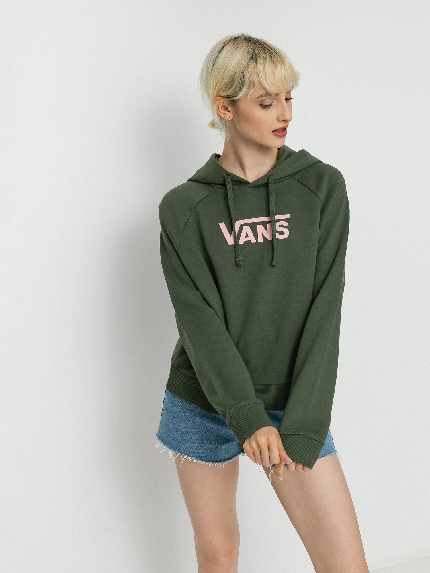 Bluza z kapturem Vans Flying V Ft Boxy HD Wmn (thyme)