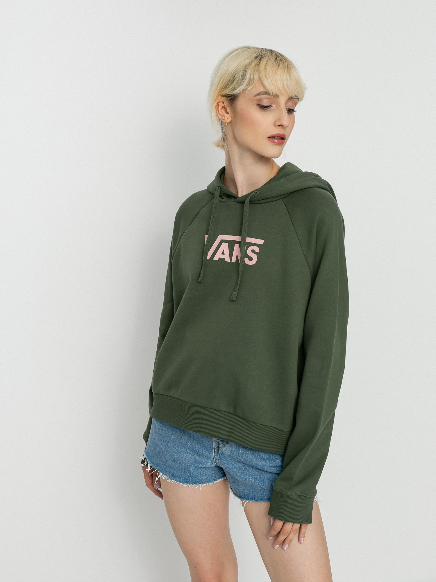 Bluza z kapturem Vans Flying V Ft Boxy HD Wmn (thyme)