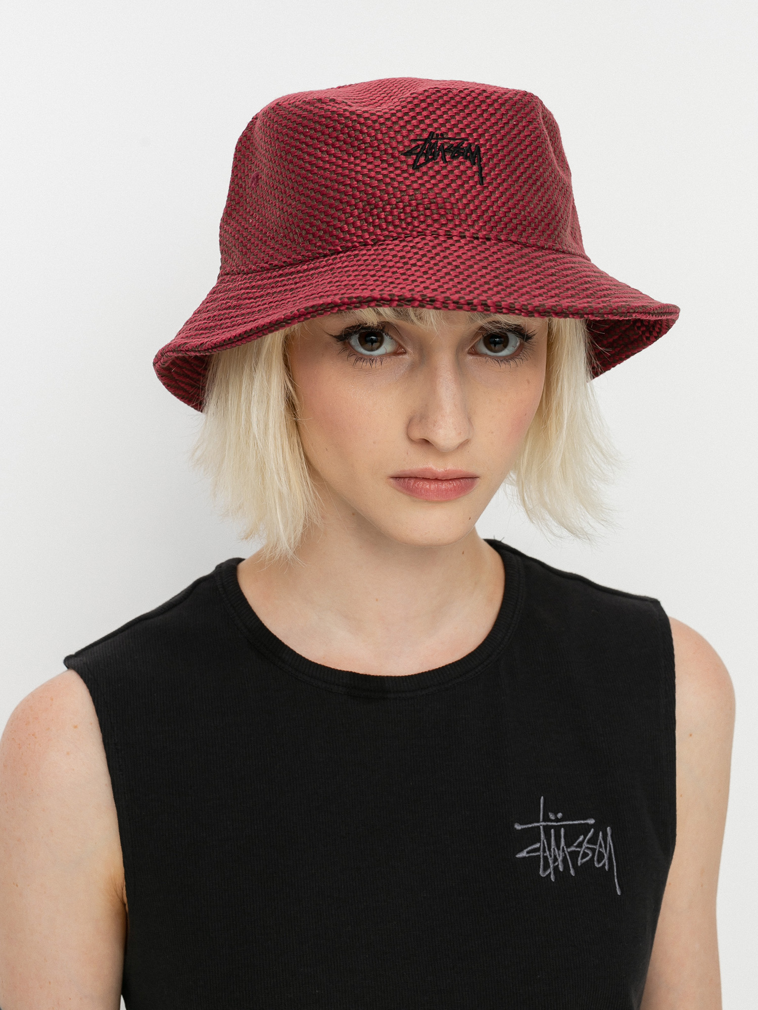 Kapelusz Stussy Jute Weave Bucket (red)