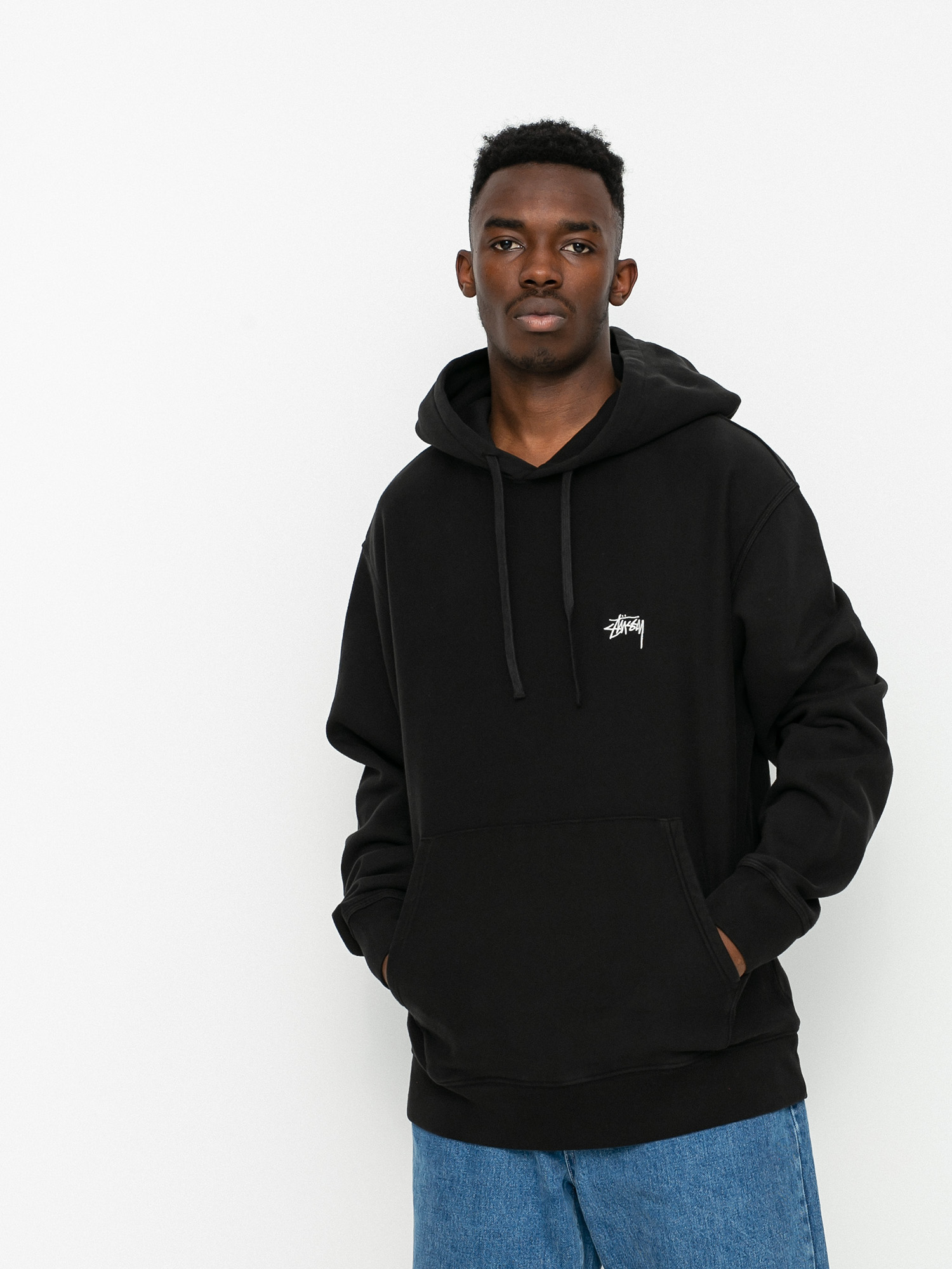 Bluza z kapturem Stussy Stock Logo HD (black)